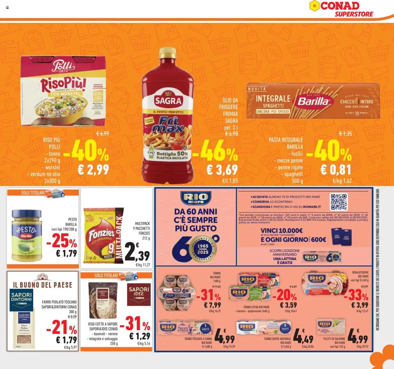 Volantino Conad del 13.08.2025 | Pagina: 19 | Prodotti: Salmone, Verdure, Tonno, Farro