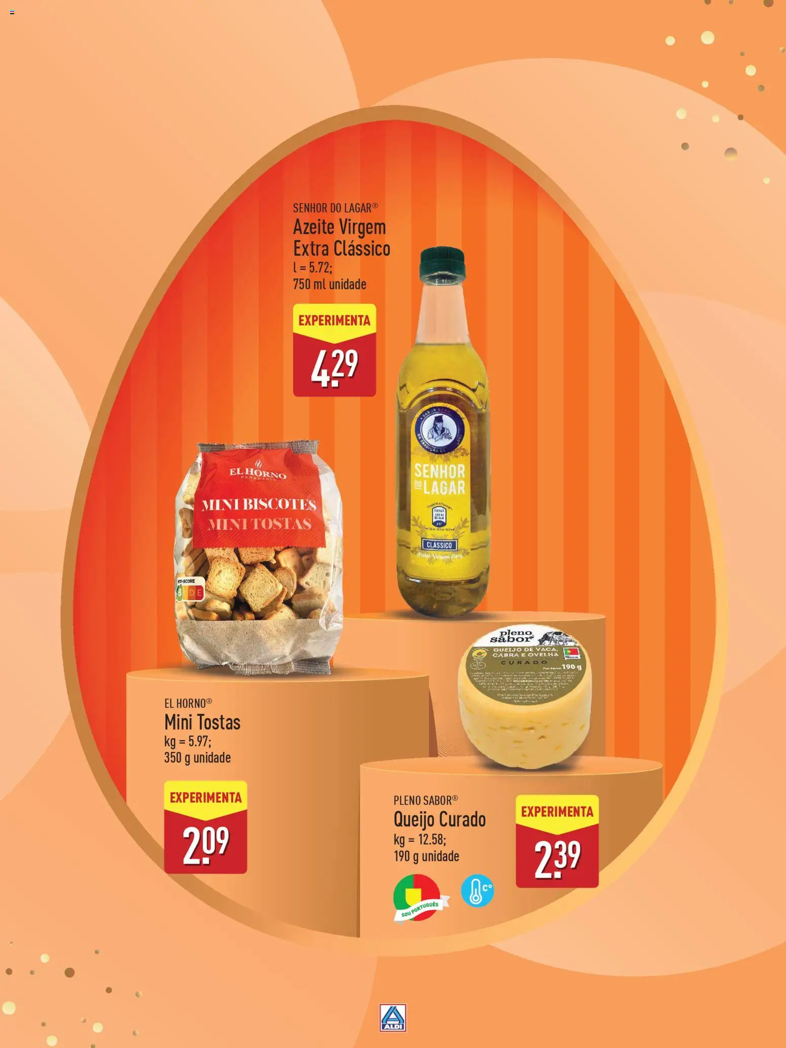 Aldi Especial Páscoa │ válido de 11.03.2026 | Página: 35 | Produtos: Azeite, Tostas, Queijo