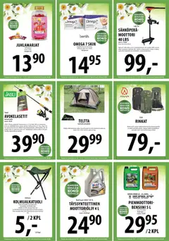  | Sivu: 16 | Tuotteet: Moottoriöljy, Teltta, Näyttö