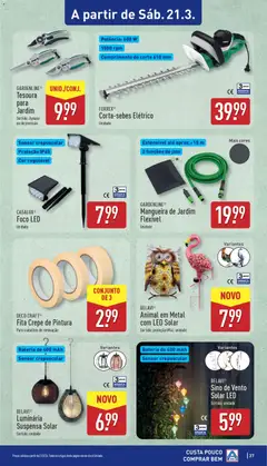 Pré-visualização Aldi folheto válido de 16.03.2026 | Página: 37 | Produtos: Mangueira, Bateria, Luminária