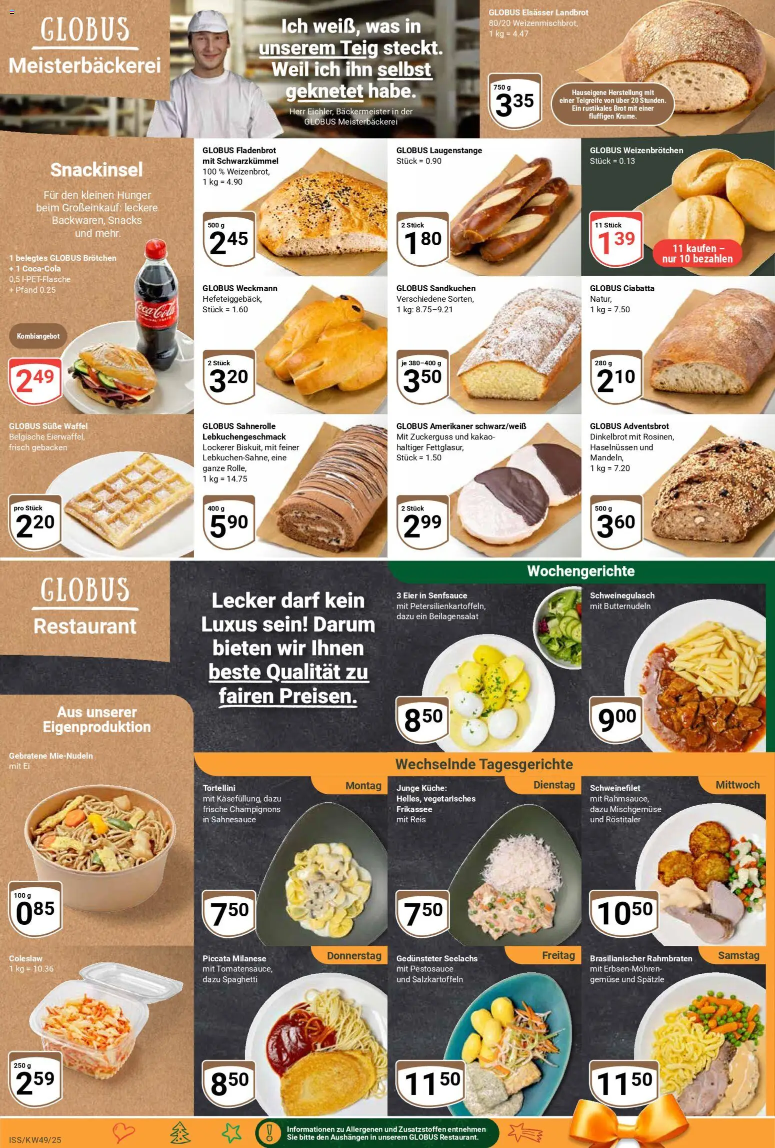 Globus Prospekt 	 – gültig ab 01.12.2025 | Seite: 9 | Produkte: Eier, Schweinefilet, Frische champignons, Reis