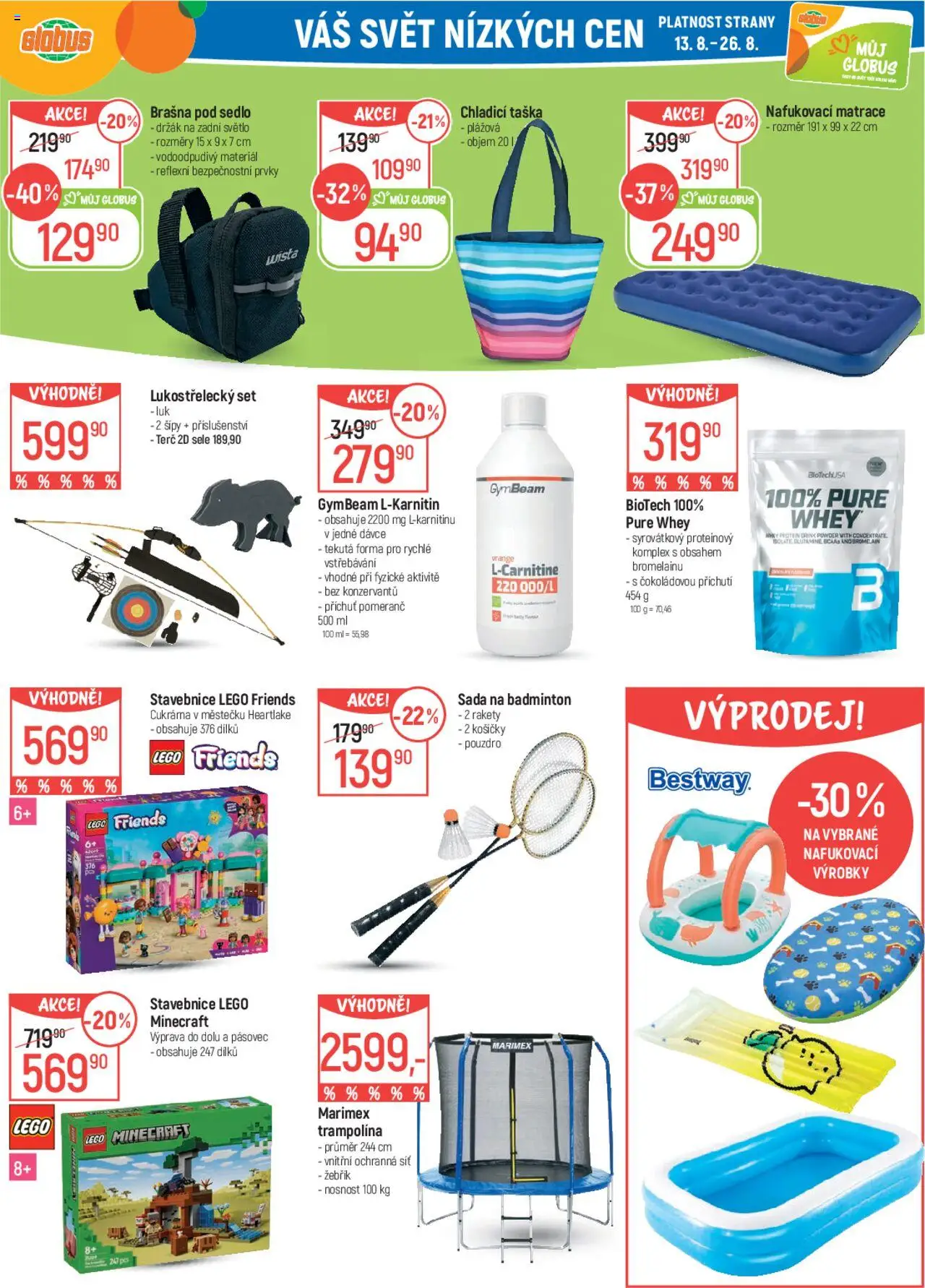 Globus leták od 13.08.2025 | Strana: 36 | Produkty: Žebřík, Sada na badminton, Luk, Chladící taška