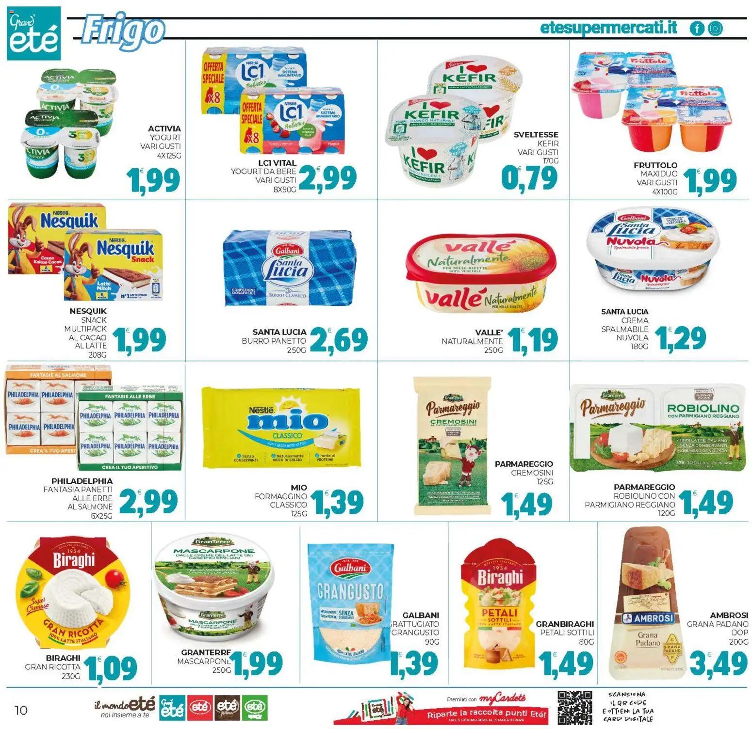 Volantino Eté del 02.12.2025 | Pagina: 10 | Prodotti: Crema, Grana Padano, Ricotta, Parmigiano reggiano