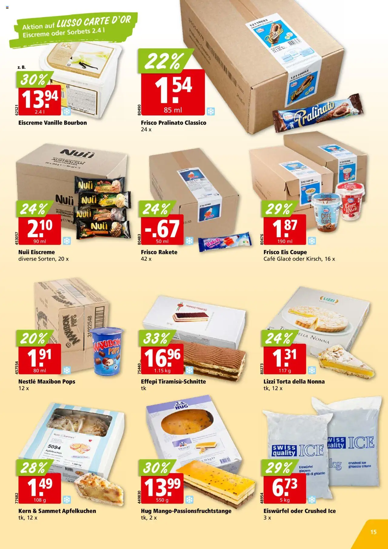 Aligro Aktionen ab 11.08.2025 | Seite: 15 | Produkte: Glace, Bourbon, Eis
