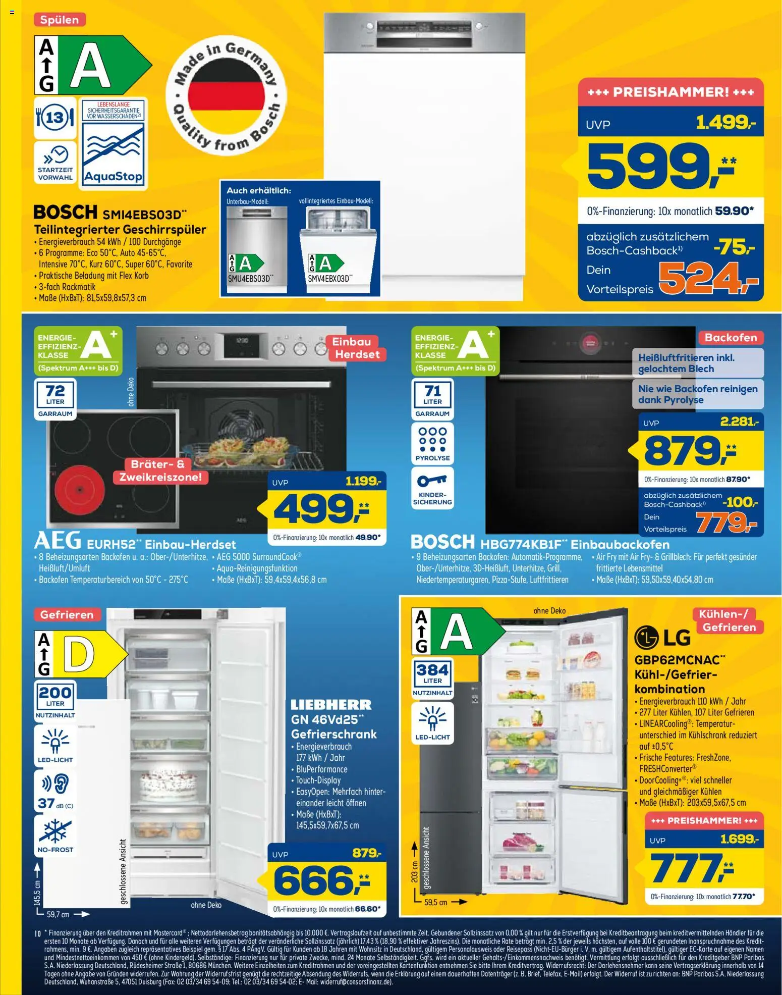 Euronics Prospekt 	 – gültig ab 31.12.2025 | Seite: 10 | Produkte: Bosch, Liebherr, Kühlschrank, Backofen