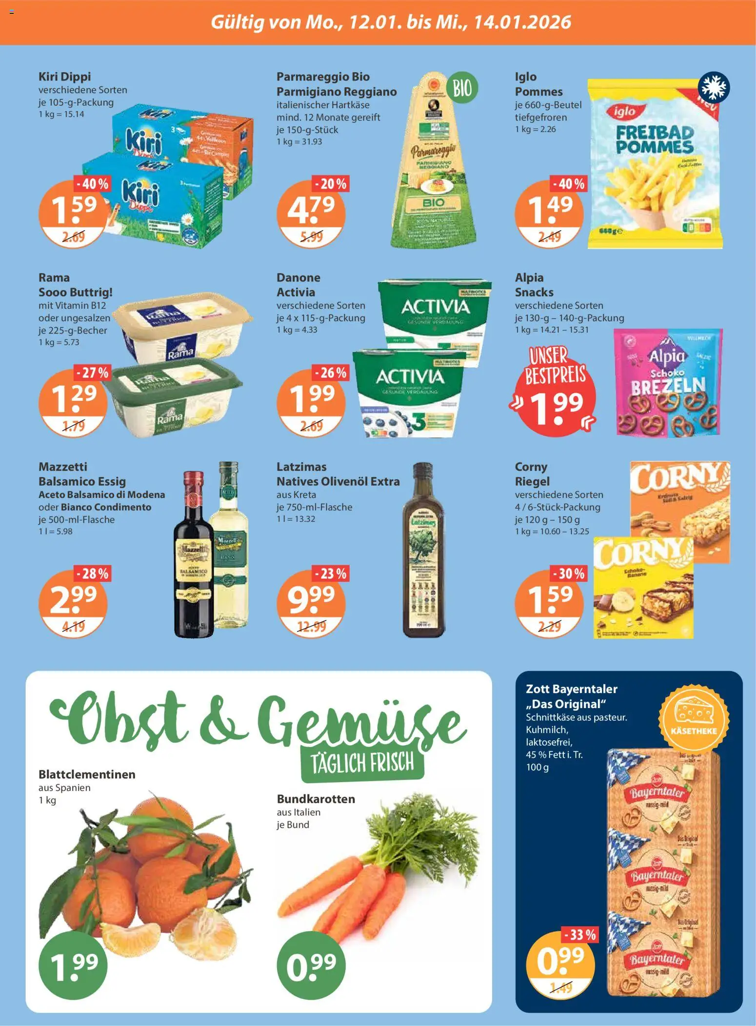 V-Markt - Hallertau / Oberpfalz – gültig ab 08.01.2026 | Seite: 23 | Produkte: Balsamico, Iglo, Pommes, Gemüse