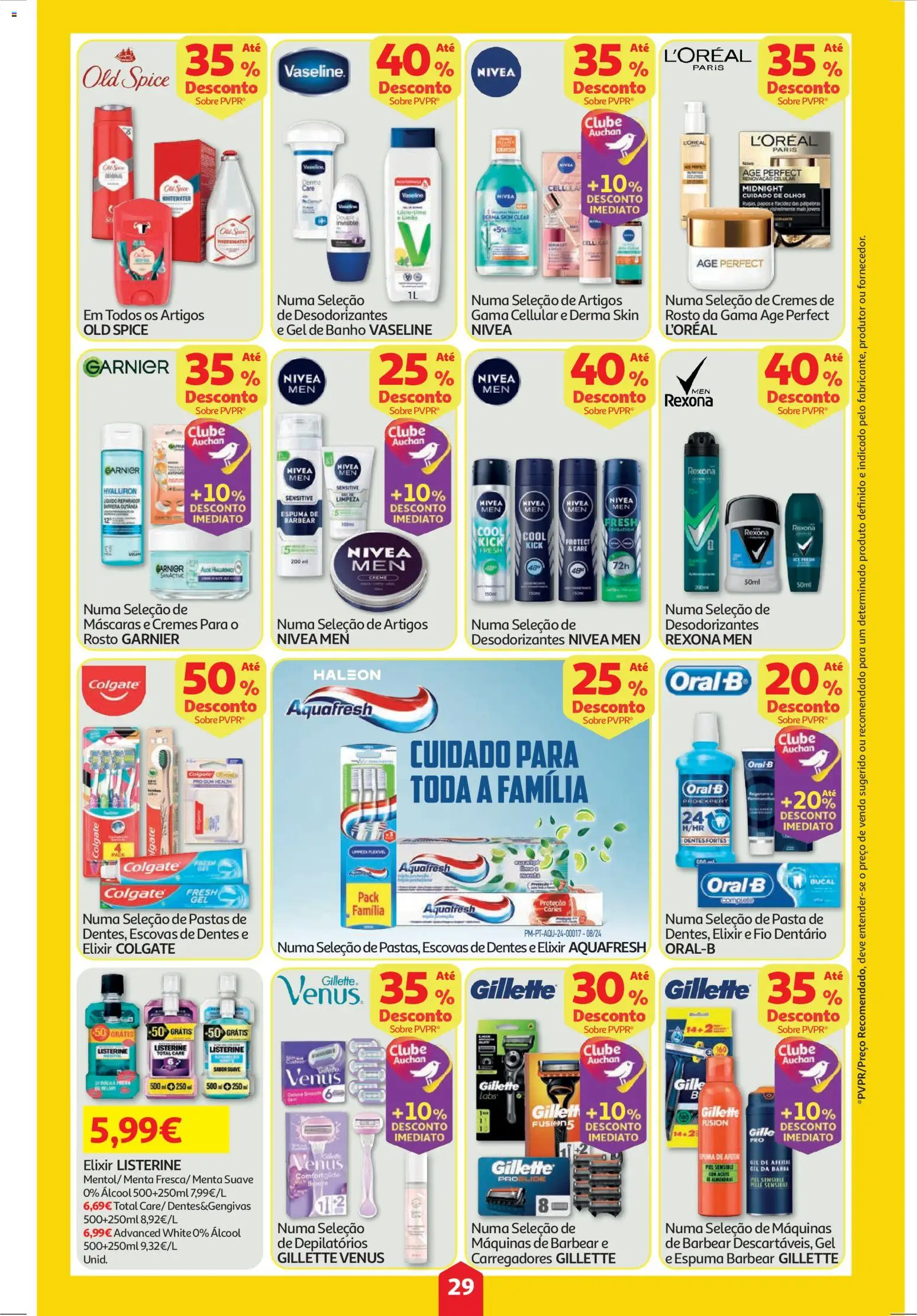 Auchan folheto │ válido de 23.10.2025 | Página: 29 | Produtos: Espuma de barbear, Gel de banho, Banho