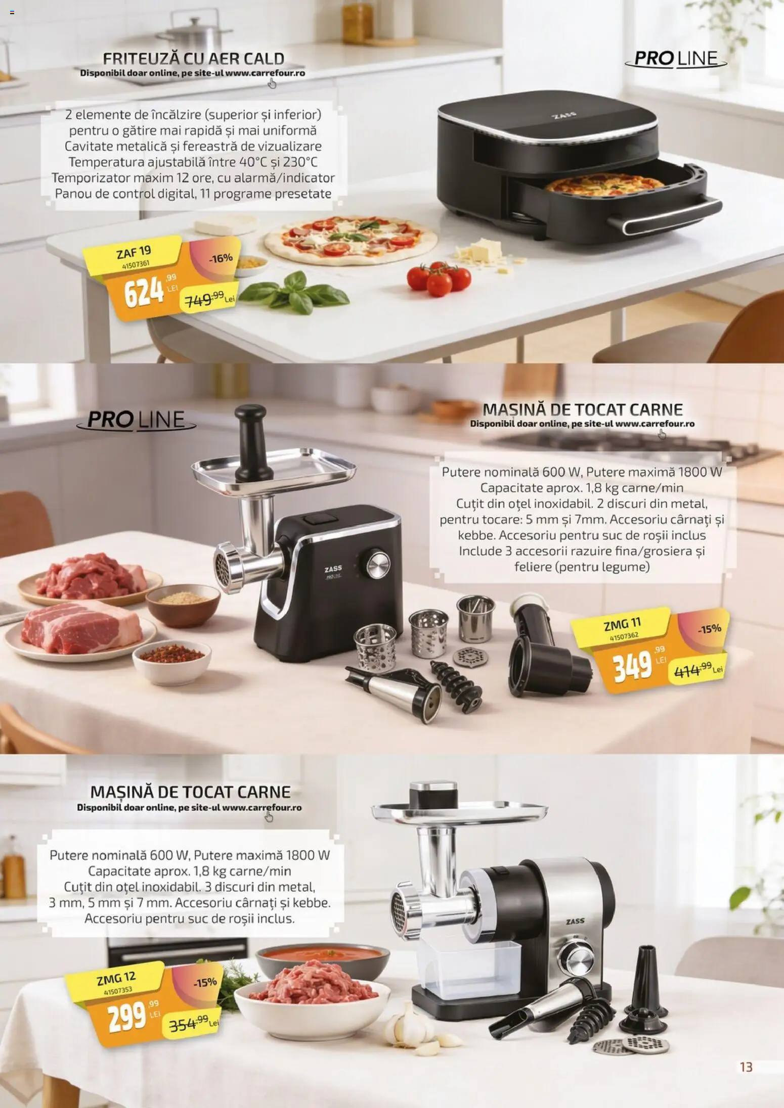 Noul catalog Carrefour – valabil de la 27.02.2026 | Pagină: 13 | Produse: Mașină de tocat, Friteuză, Fereastră, Cârnați