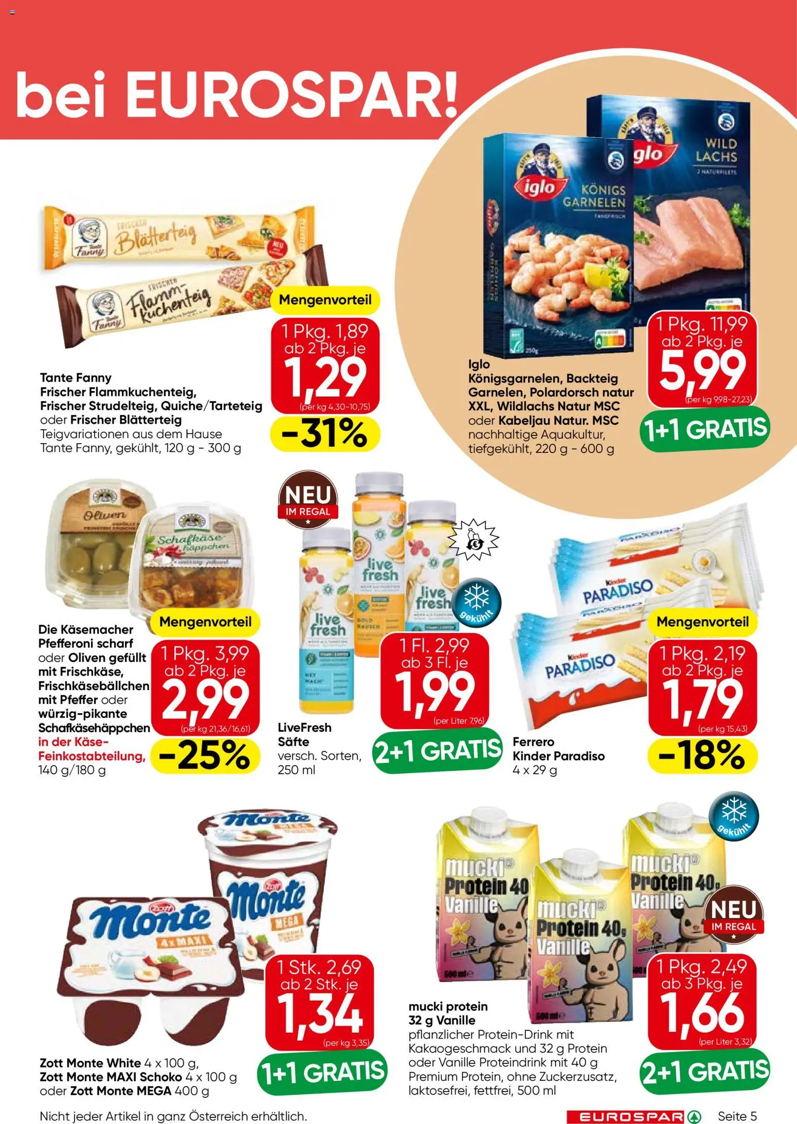 Eurospar Flugblatt - Kärnten gültig ab 29.01.2026 | Seite: 5 | Produkte: Pfeffer, Szeder, Regal, Käse