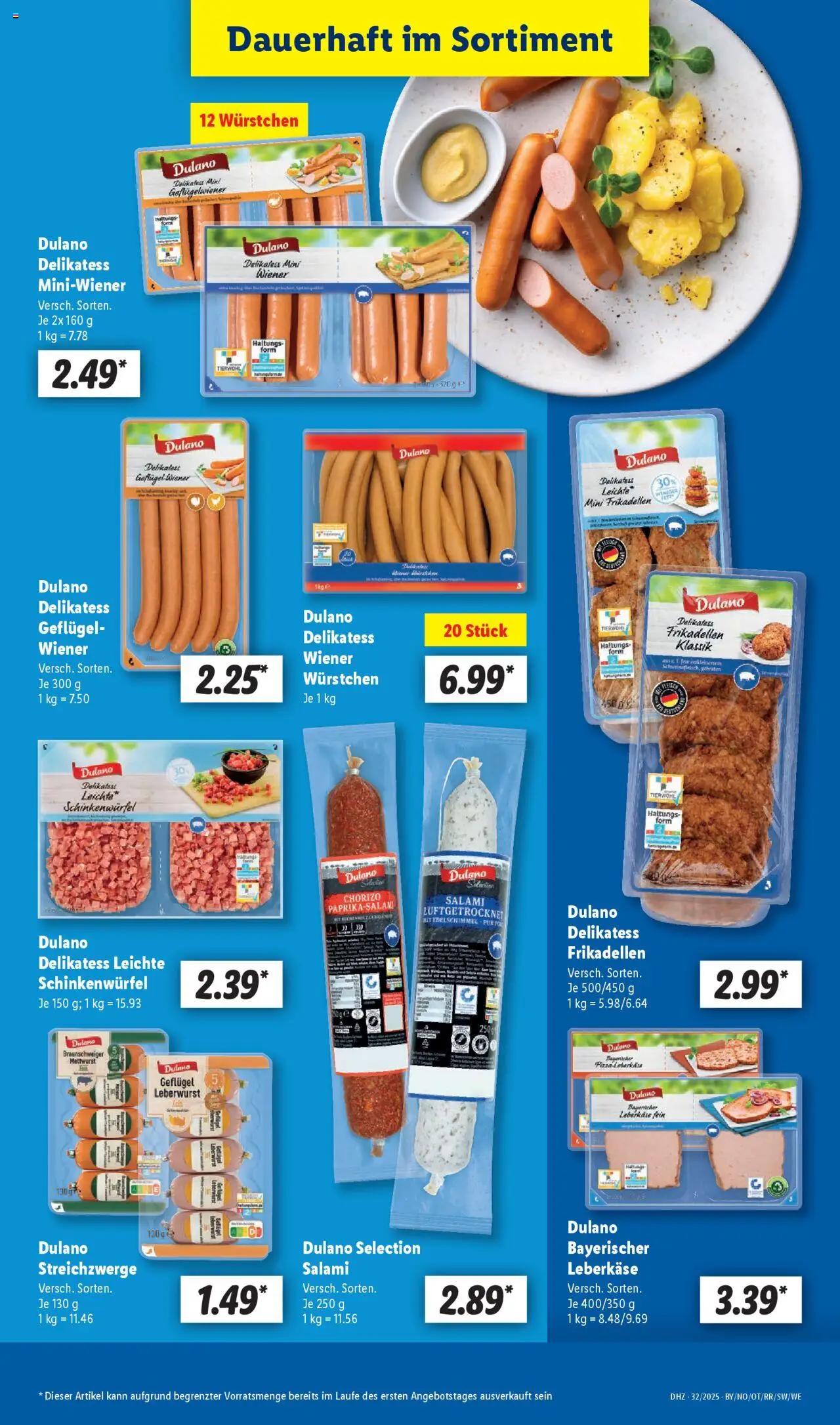 Lidl Prospekt Solingen - gültig ab dem 04.08.2025 | Seite: 9 | Produkte: Salami, Pizza, Leberkase