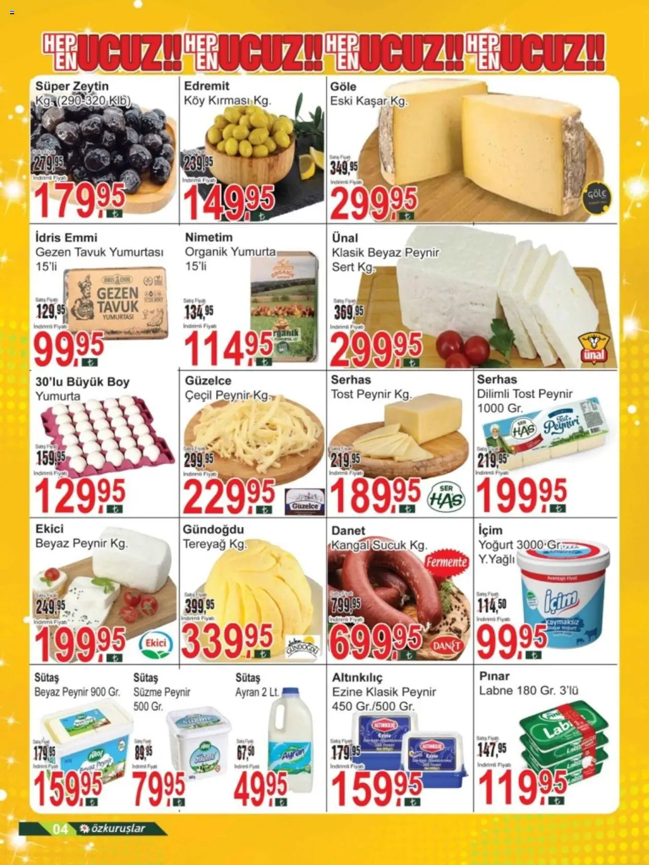 Özkuruşlar Katalog - 19.06.2025 tarihinden itibaren geçerlidir | Sayfa: 4 | Ürünler: Yoğurt, Ekici, Zeytin, Sucuk