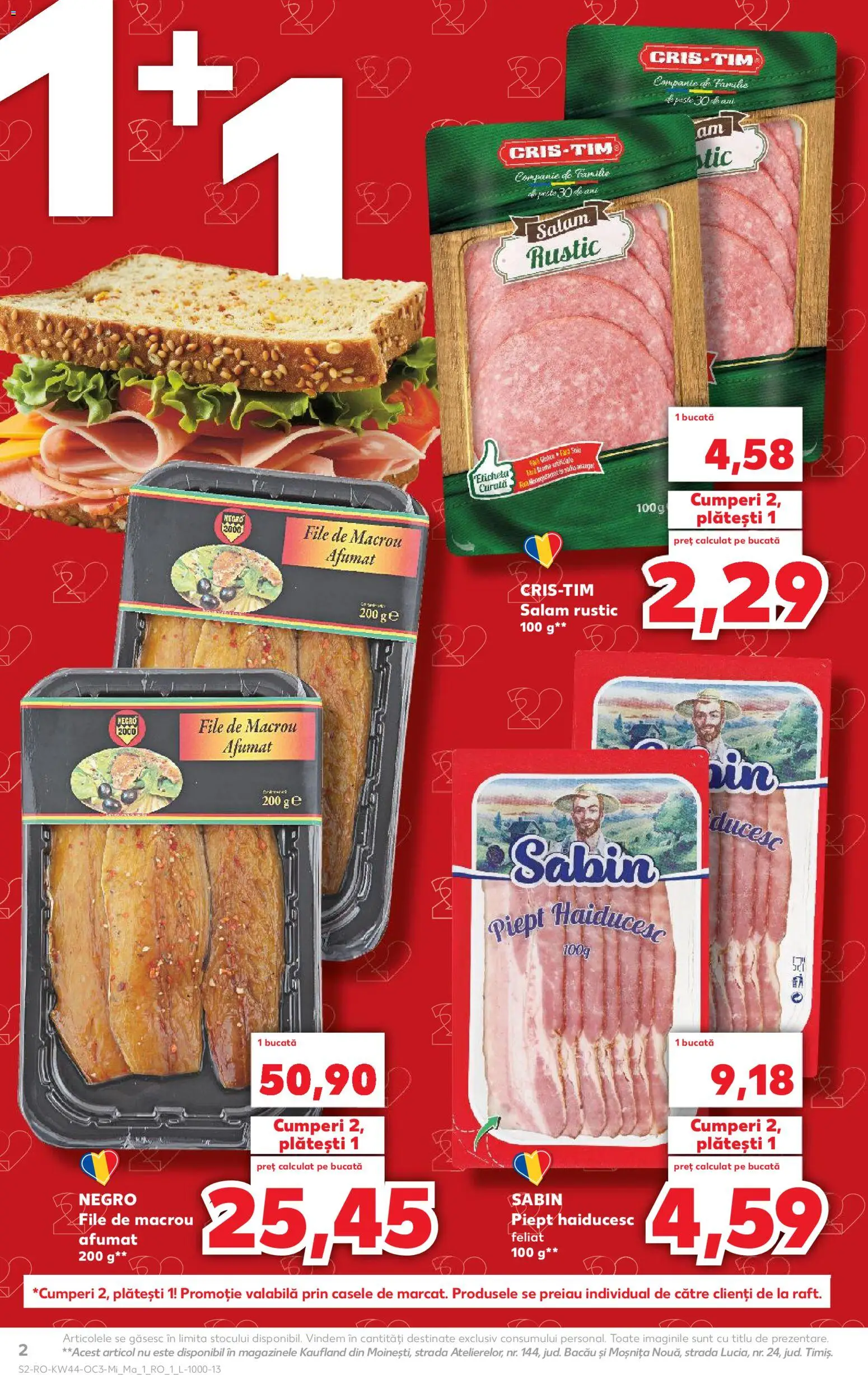 Noul catalog Kaufland – valabil de la 29.10.2025 | Pagină: 2 | Produse: Salam, Paste