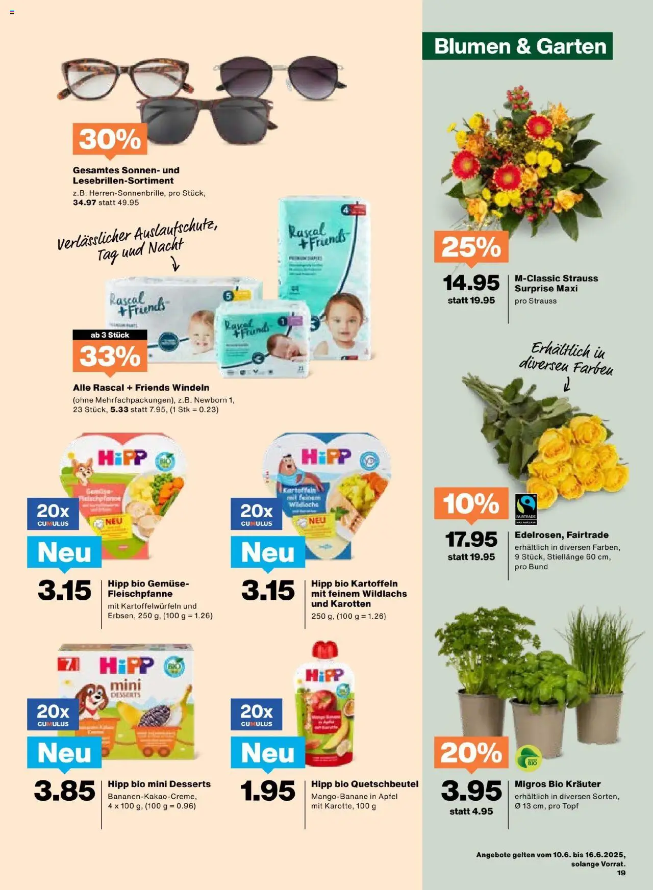 Migros Aktionen ab 10.06.2025 | Seite: 19 | Produkte: Äpfel, Gemüse, Kartoffeln