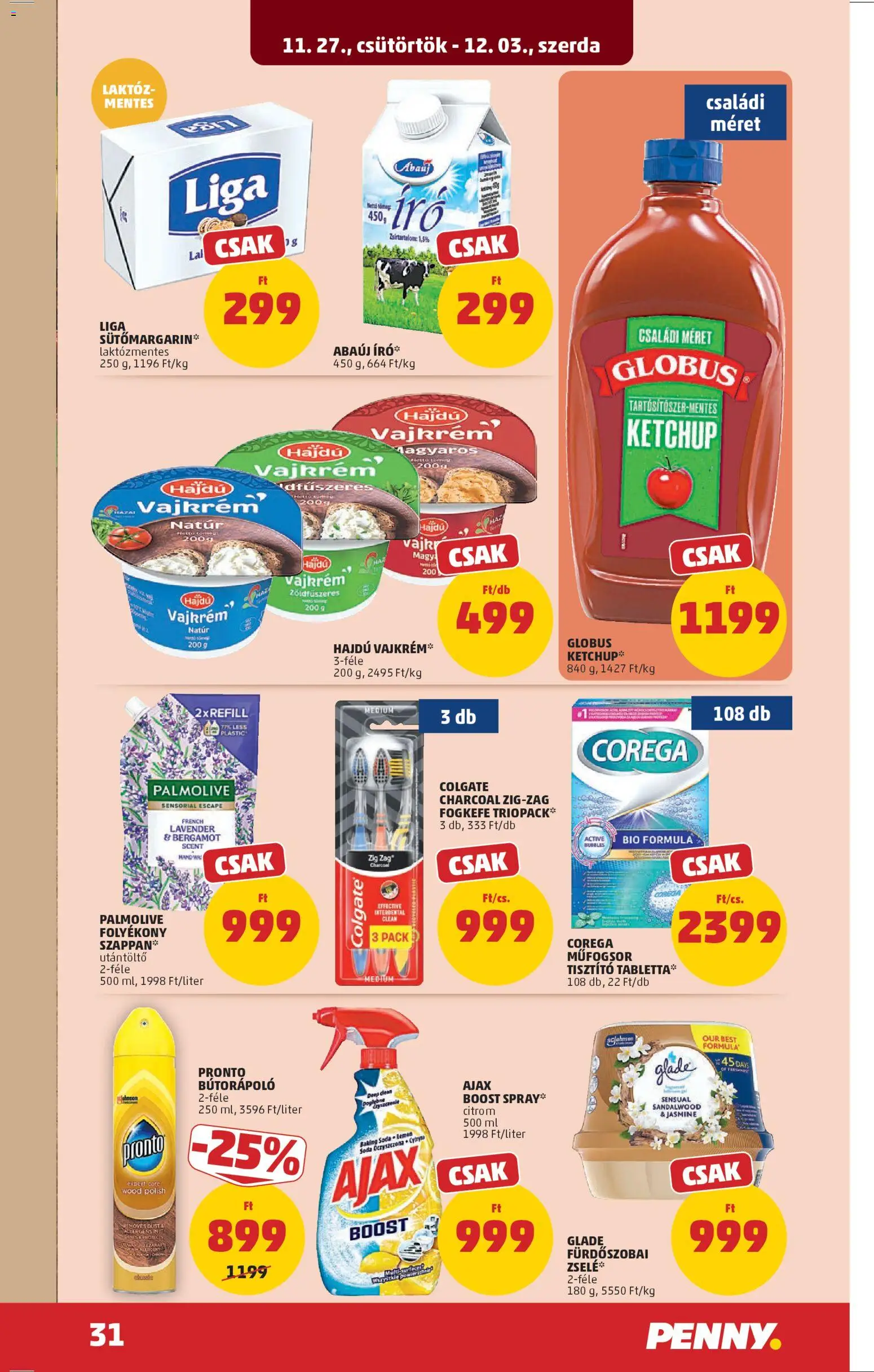 PENNY akciós ujság - amely érvényes a következő dátumtól: 27.11.2025 | Oldal: 35 | Termékek: Író, Folyékony szappan, Fogkefe, Ketchup