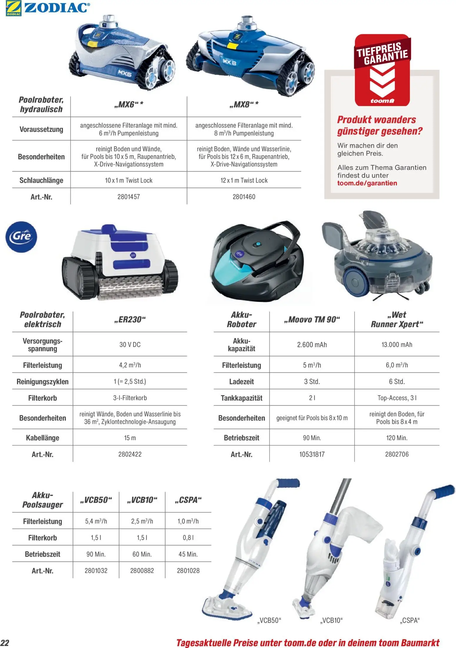 Toom Baumarkt - Pool, Sauna & Klima 2026 – gültig ab 14.03.2026 | Seite: 22 | Produkte: Roboter