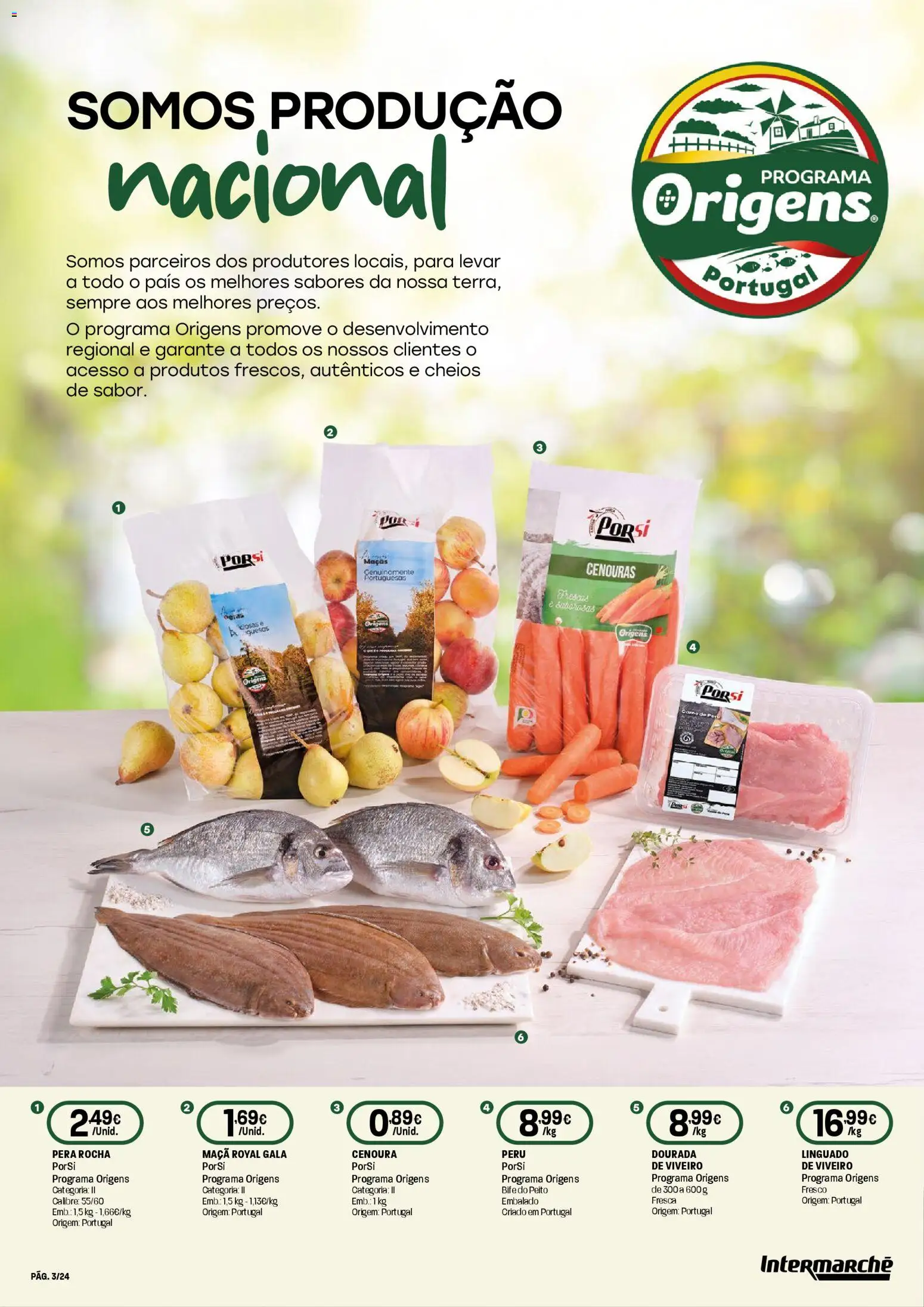 Intermarché folheto │ válido de 06.11.2025 | Página: 3 | Produtos: Dourada, Peru, Maçãs, Carne