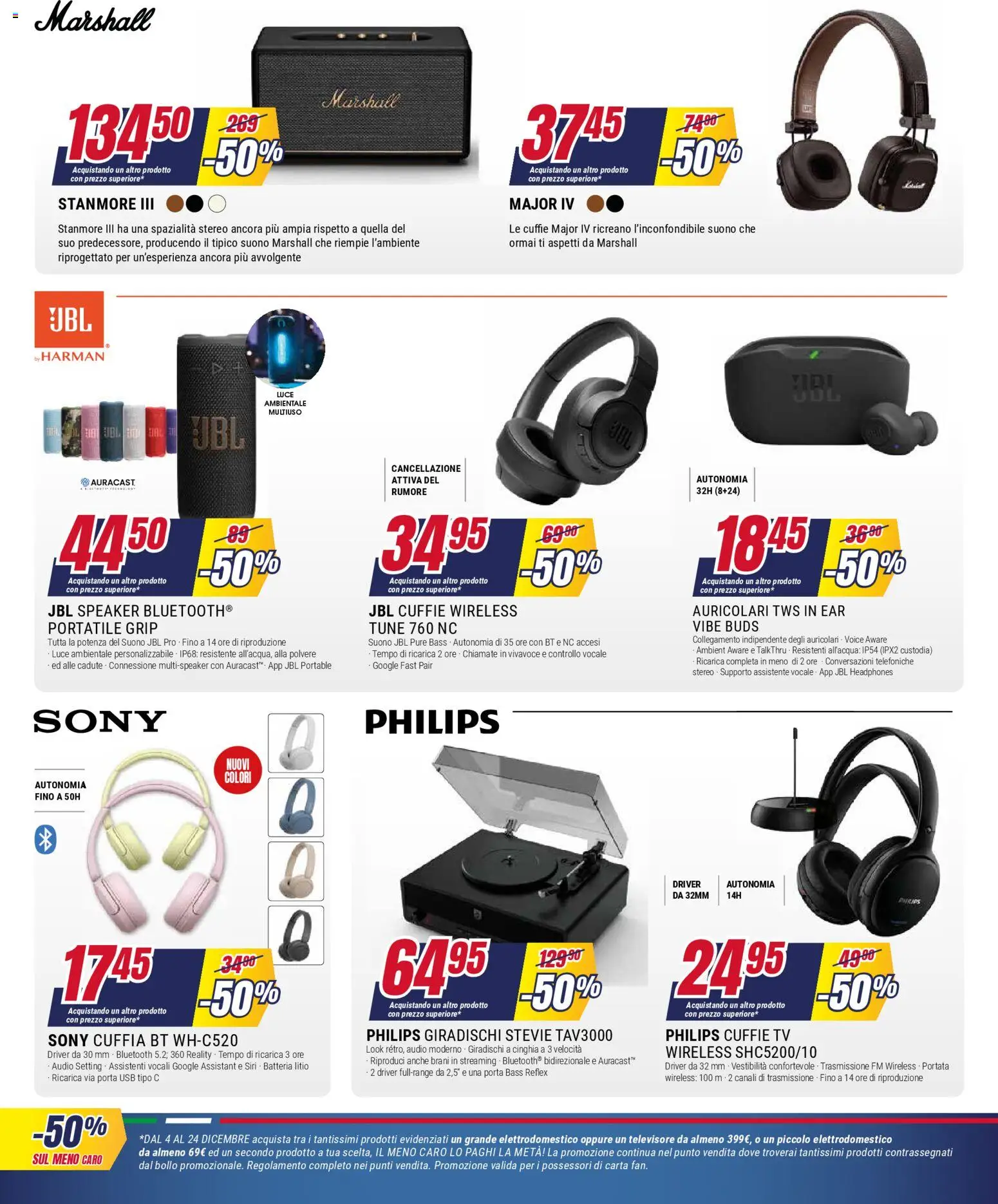 Volantino Trony del 04.12.2025 | Pagina: 30 | Prodotti: Audio, Cuffie, USB, Batteria