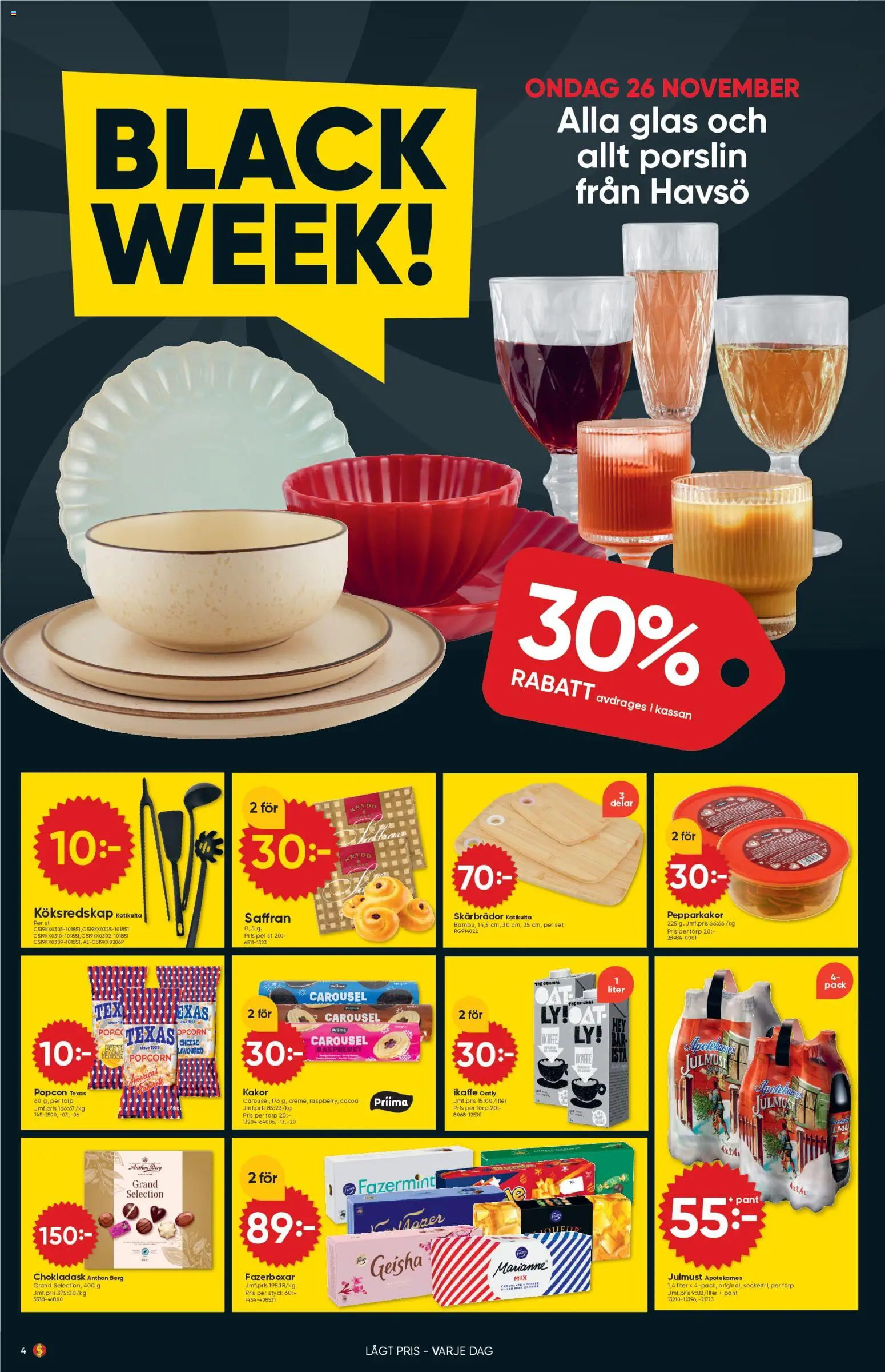 Dollar Store reklamblad aktuell från 24.11.2025 | Sida: 4 | Produkter: Saffran, Set, Popcorn