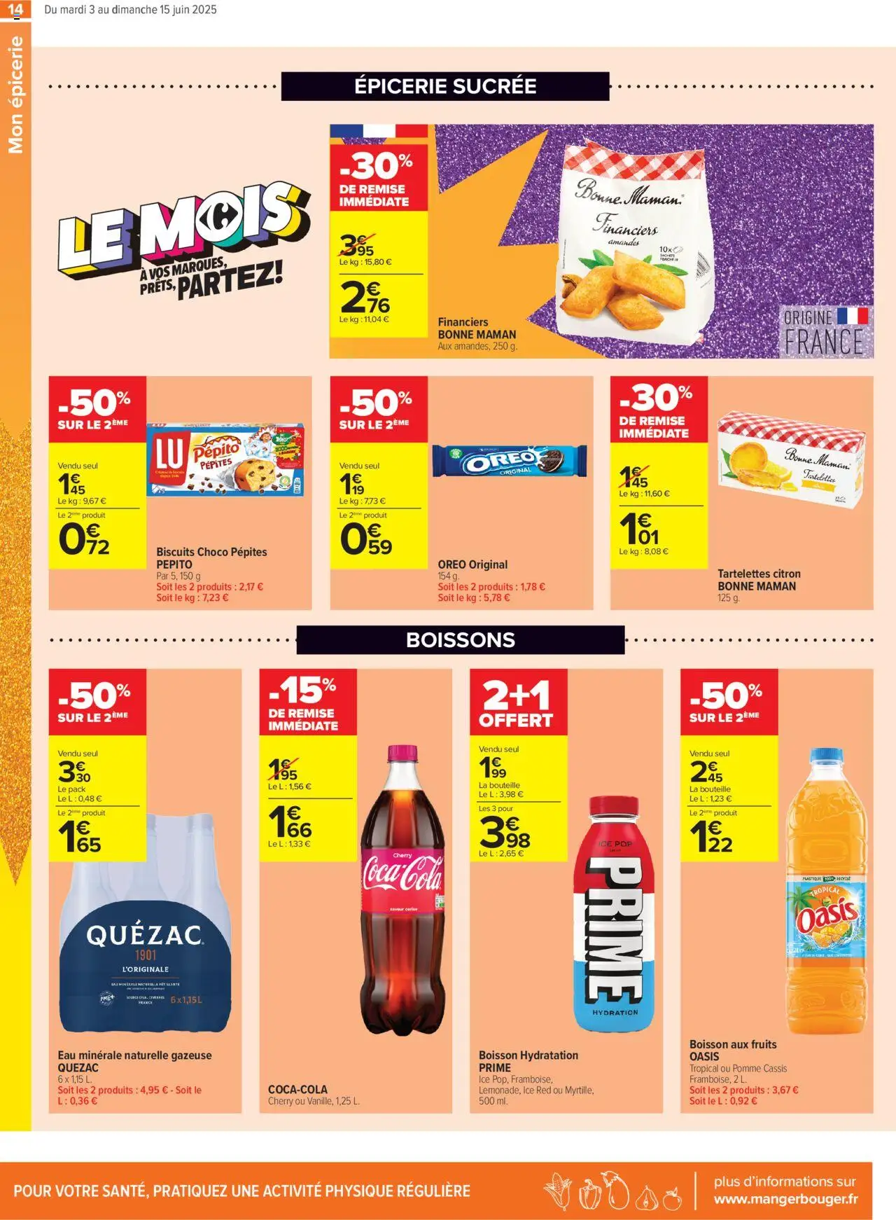  | Page: 16 | Produits: Oasis tropical, Eau minérale naturelle, Biscuits, Amandes
