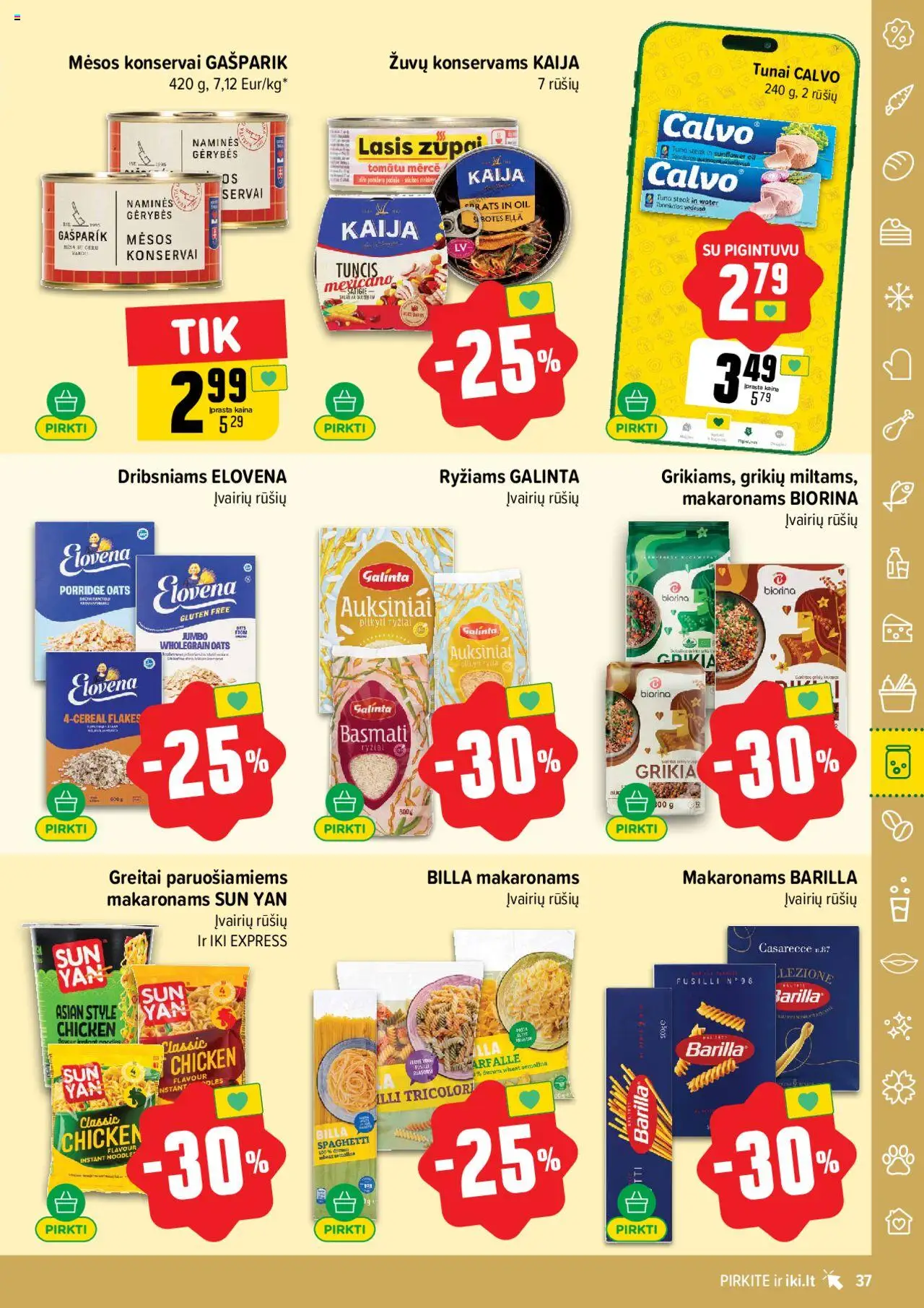 IKI leidinys│galioja nuo 14.07.2025 | Puslapis: 37 | Prekių: Konservai