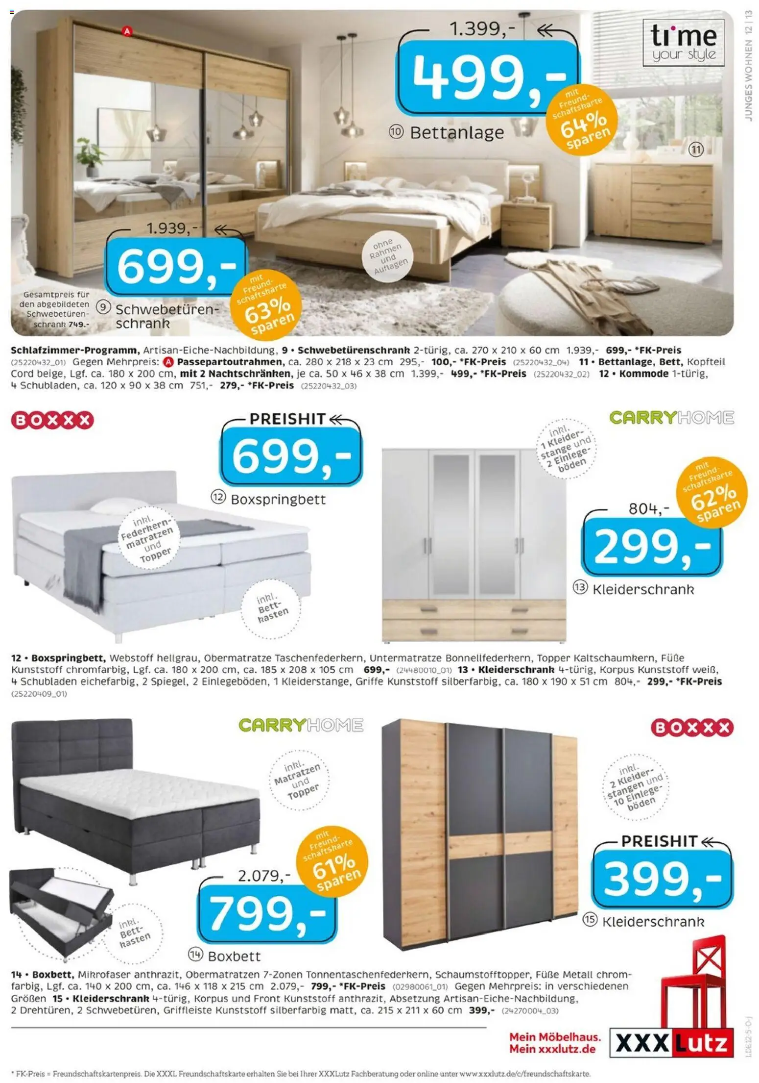 XXXL Lutz Junges Wohnen – gültig ab 30.11.2025 | Seite: 13 | Produkte: Bett, Kleiderschrank, Topper, Schrank