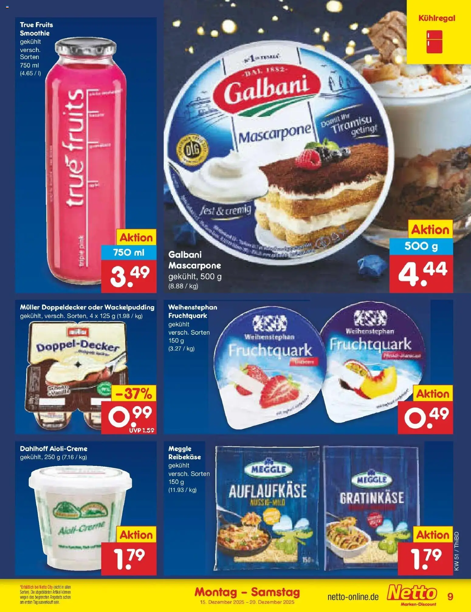 Netto Marken-Discount prospekt Thiendorf	 – gültig ab 15.12.2025 | Seite: 9 | Produkte: Mascarpone, Reibekase