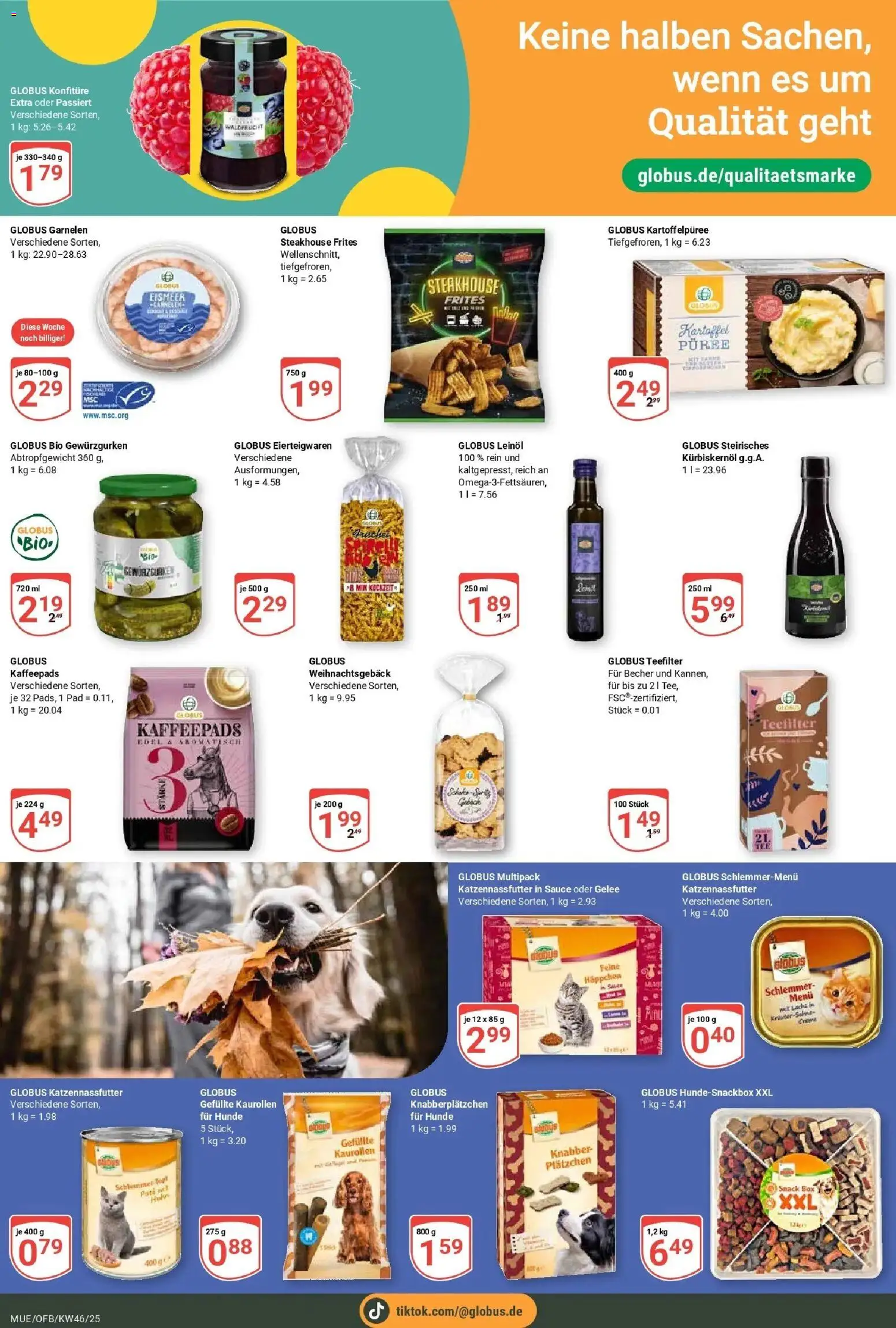 Globus prospekt Mühldorf	 – gültig ab 10.11.2025 | Seite: 13 | Produkte: Kaffeepads, Leinöl, Box, Garnelen
