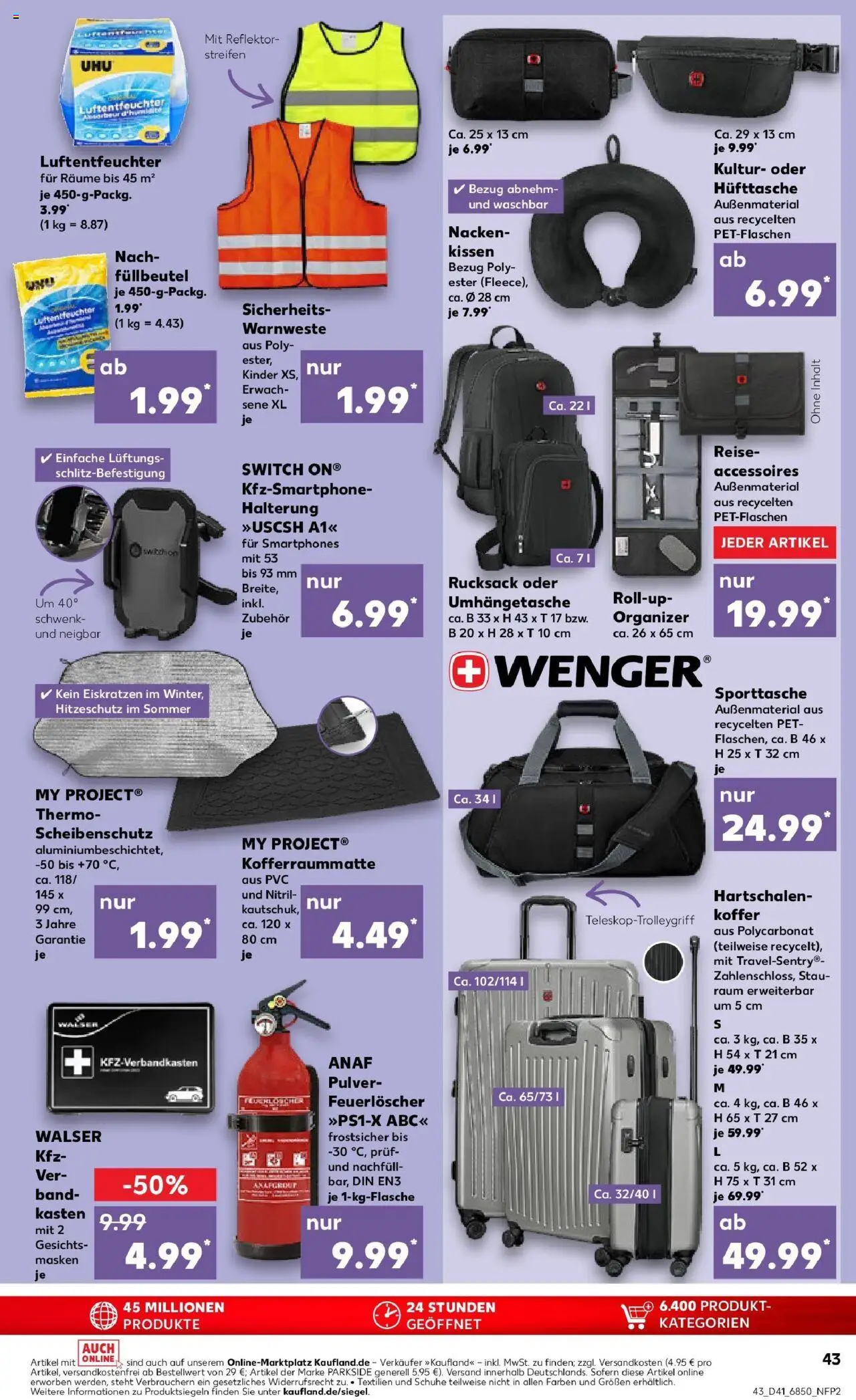 Kaufland prospekt Passau	 – gültig ab 09.10.2025 | Seite: 43 | Produkte: Kissen, Smartphones, Rucksack, Koffer