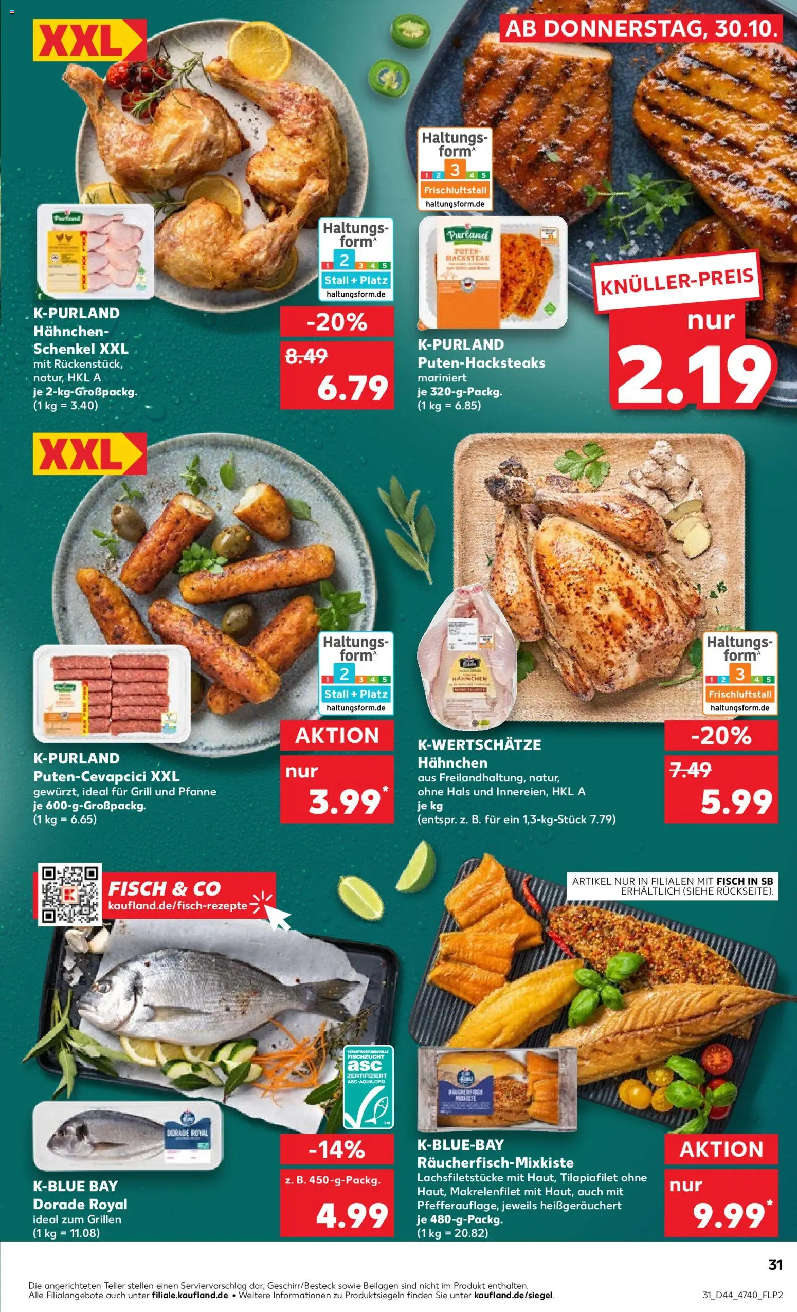 Kaufland prospekt Hannover	 – gültig ab 30.10.2025 | Seite: 31 | Produkte: Dorade, Hahnchen, Cevapcici, Fisch