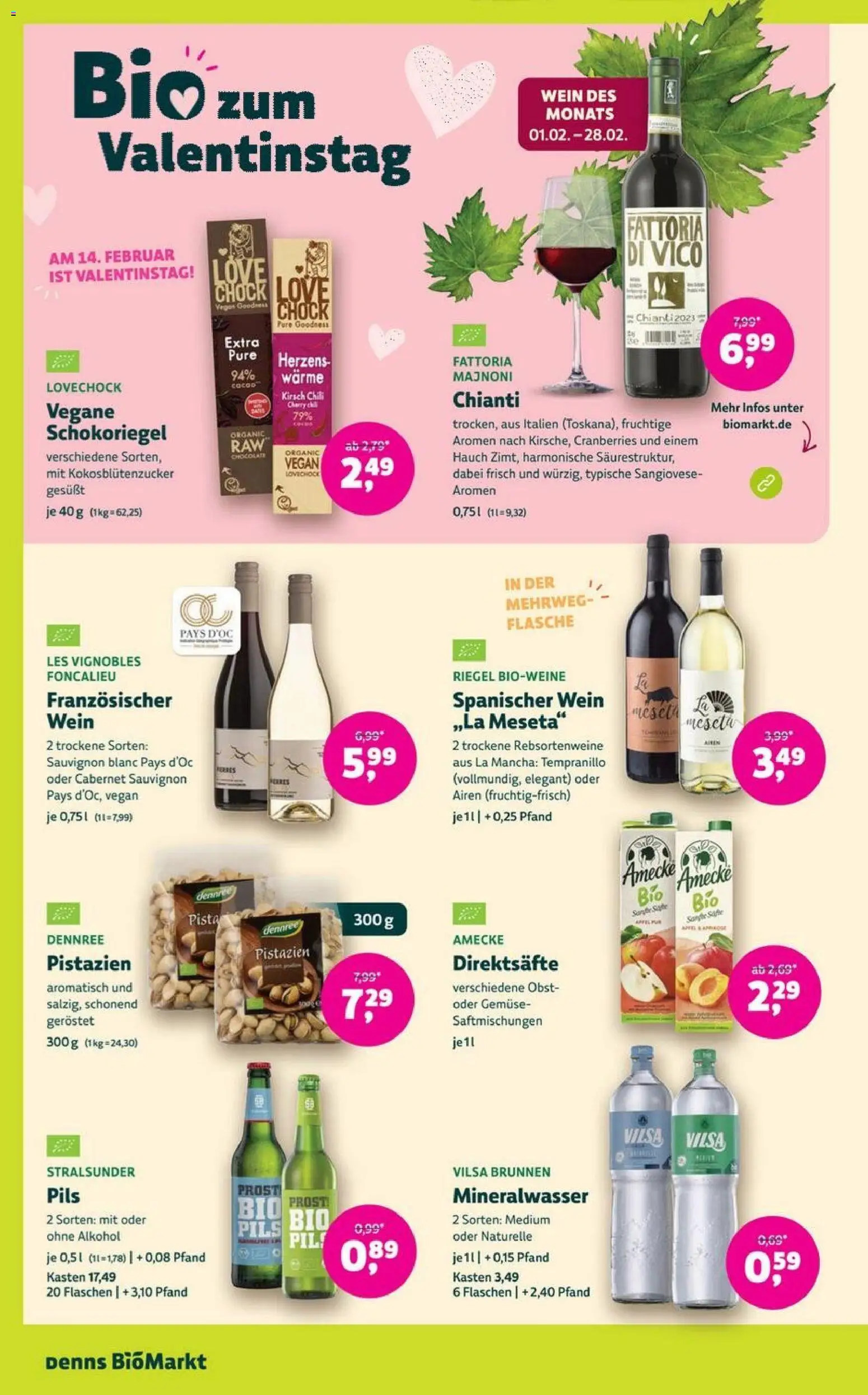Denns BioMarkt Angebote – gültig ab 28.01.2026 | Seite: 12 | Produkte: Pils, Mineralwasser, Chili, Wein