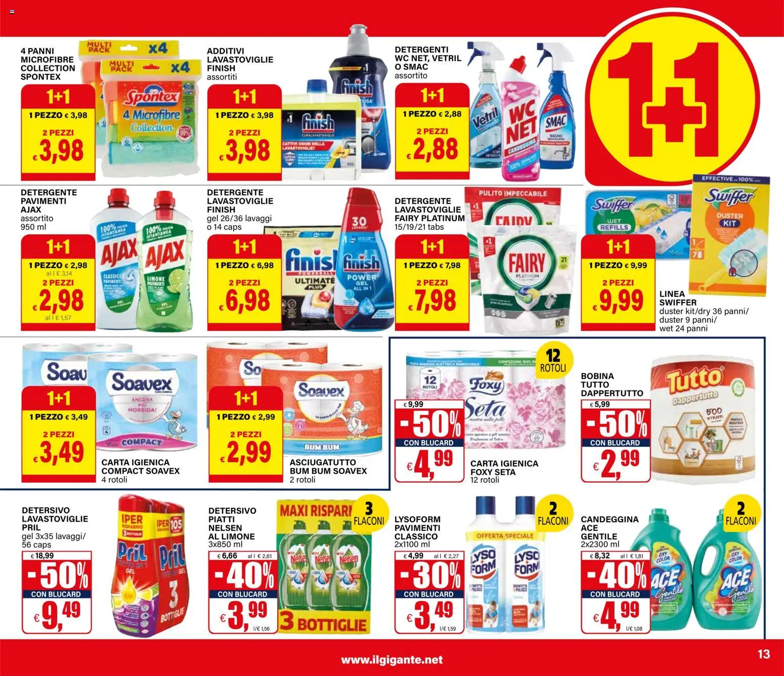 Volantino Il Gigante del 10.11.2025 | Pagina: 13 | Prodotti: Candeggina, Lavastoviglie, WC, Bagno