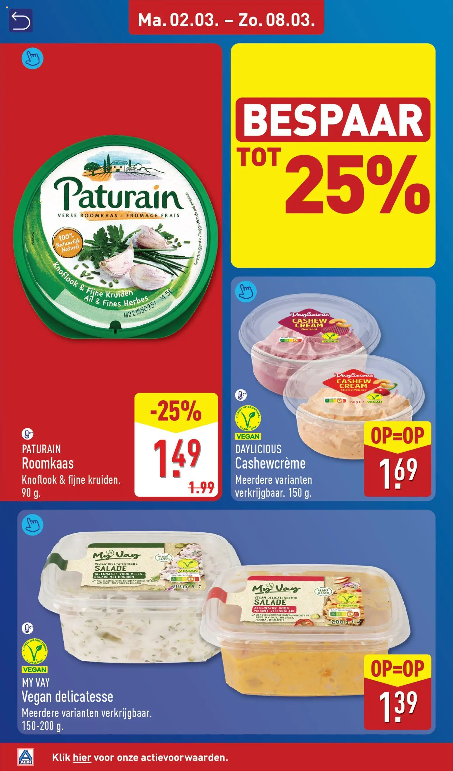 {H1} | Pagina: 8 | Producten: Kisperec, Salade, Roomkaas, Knoflook