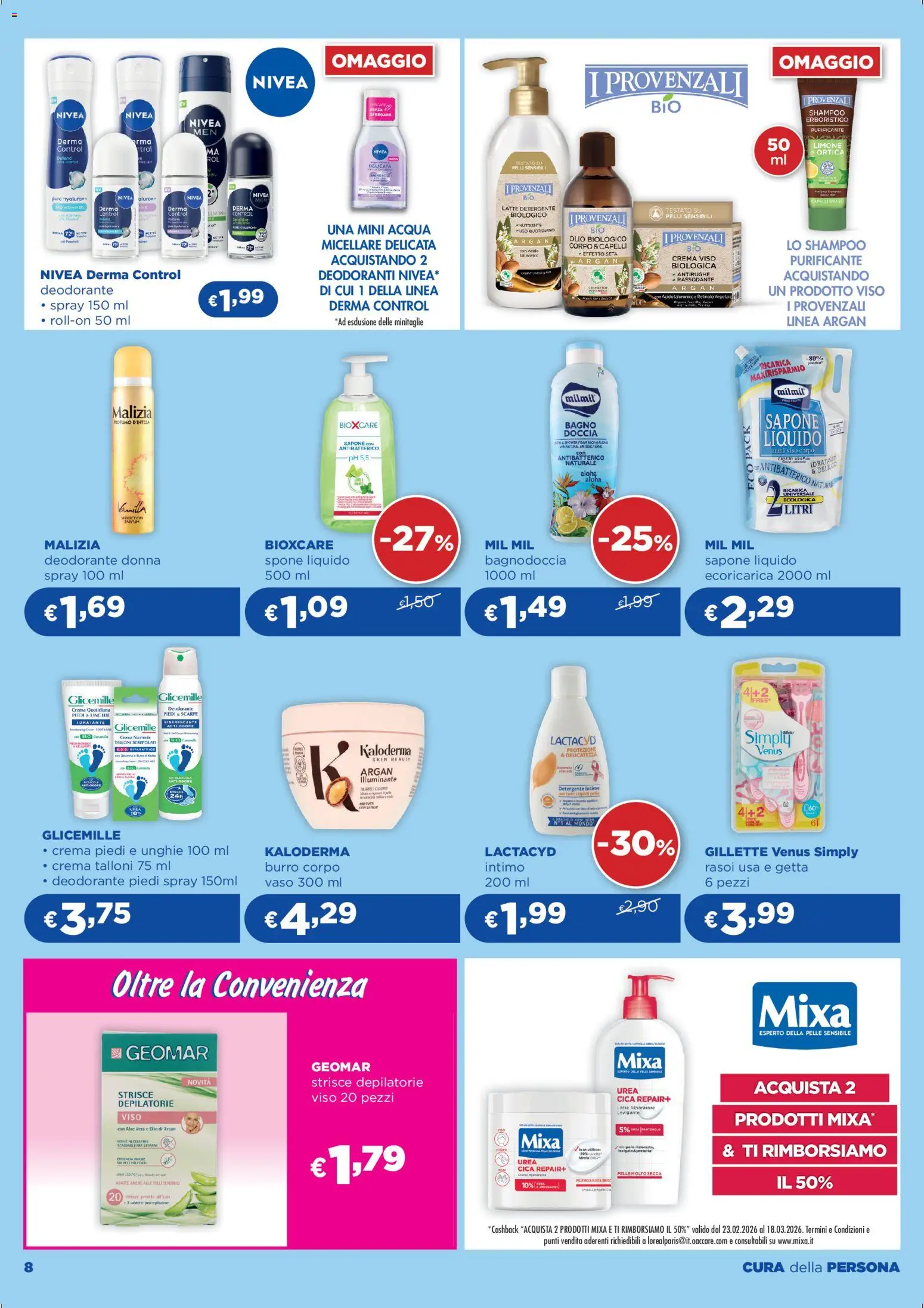 Volantino Acqua e Sapone del 26.02.2026 | Pagina: 8 | Prodotti: Sapone, Detergente, Burro, Bagno