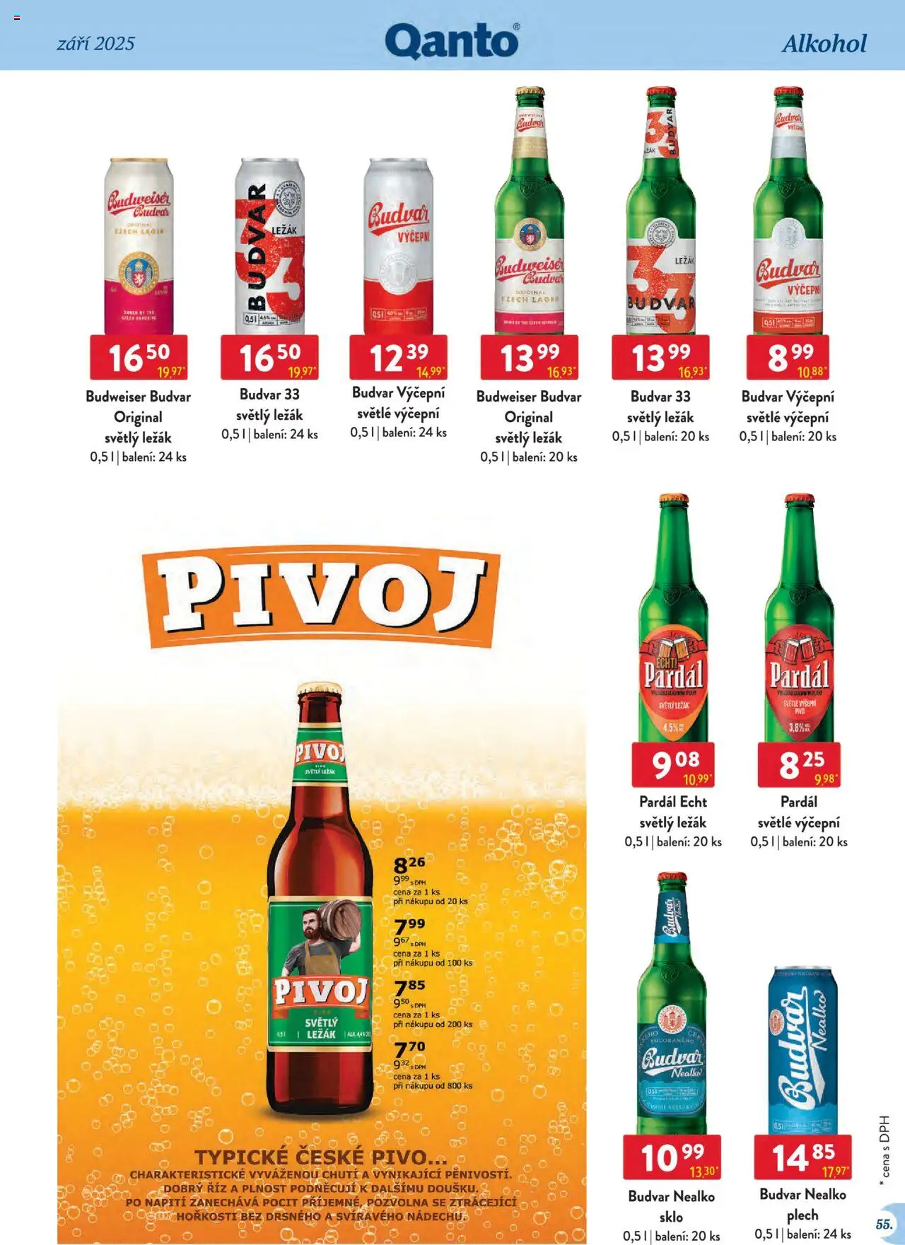 Astur & Qanto leták - Velkoobchod 09/2025 od 01.09.2025 | Strana: 55 | Produkty: Budvar, Pardál, Pivo, Plech