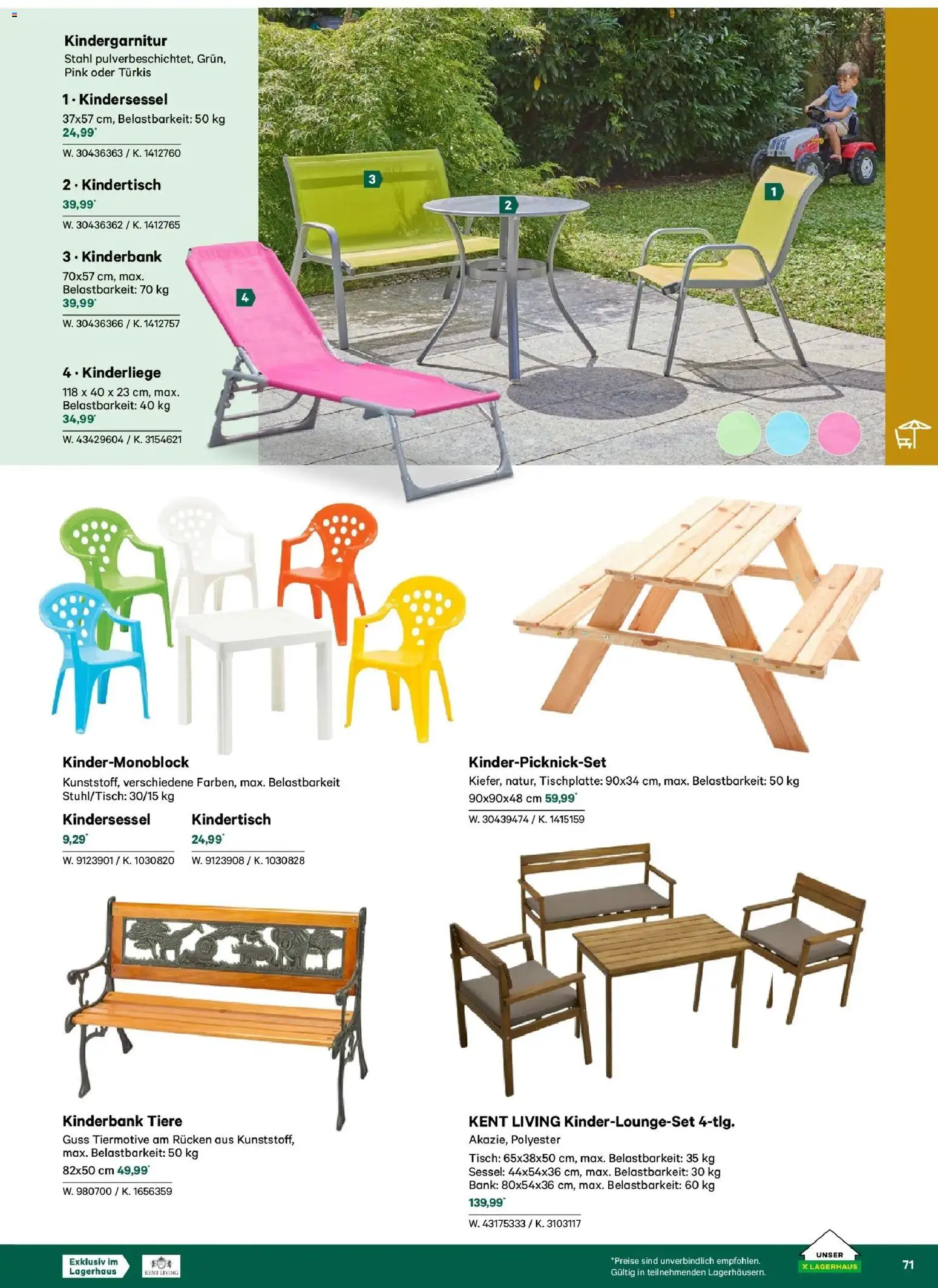 Lagerhaus Garten & Freizeit Katalog 2026 - Innsbruck, Böheimkirchen gültig ab 01.03.2026 | Seite: 71 | Produkte: Sessel, Tisch