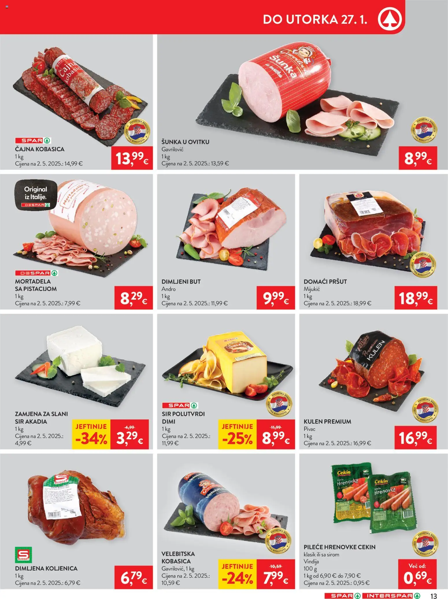 Spar katalog | vrijedi od 21.01.2026 | Stranica: 16 | Proizvodi: Šunka, Mortadela, Kobasica, Kulen