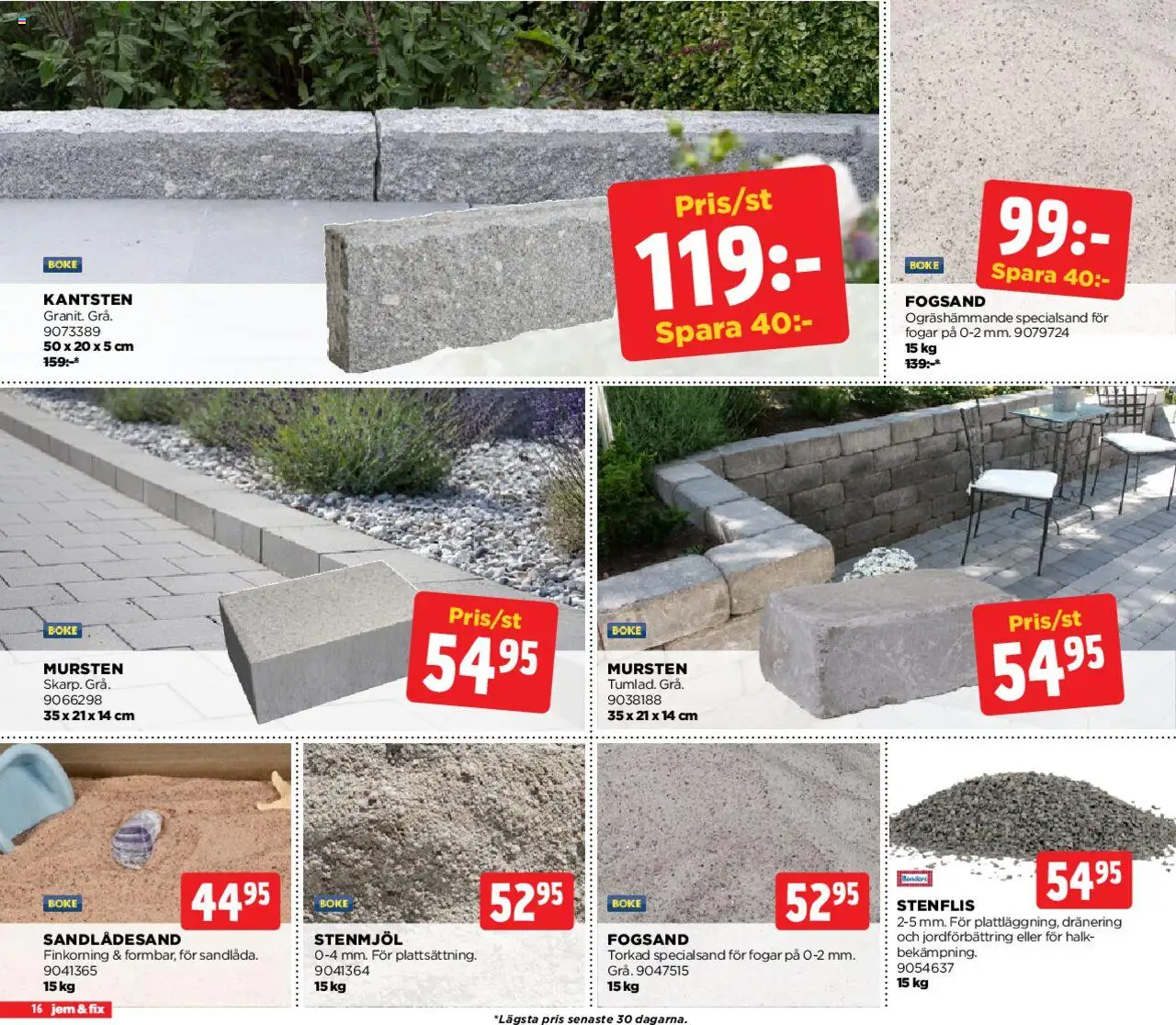Jem & Fix reklamblad aktuell från 04.08.2025 | Sida: 16 | Produkter: Sandlådesand