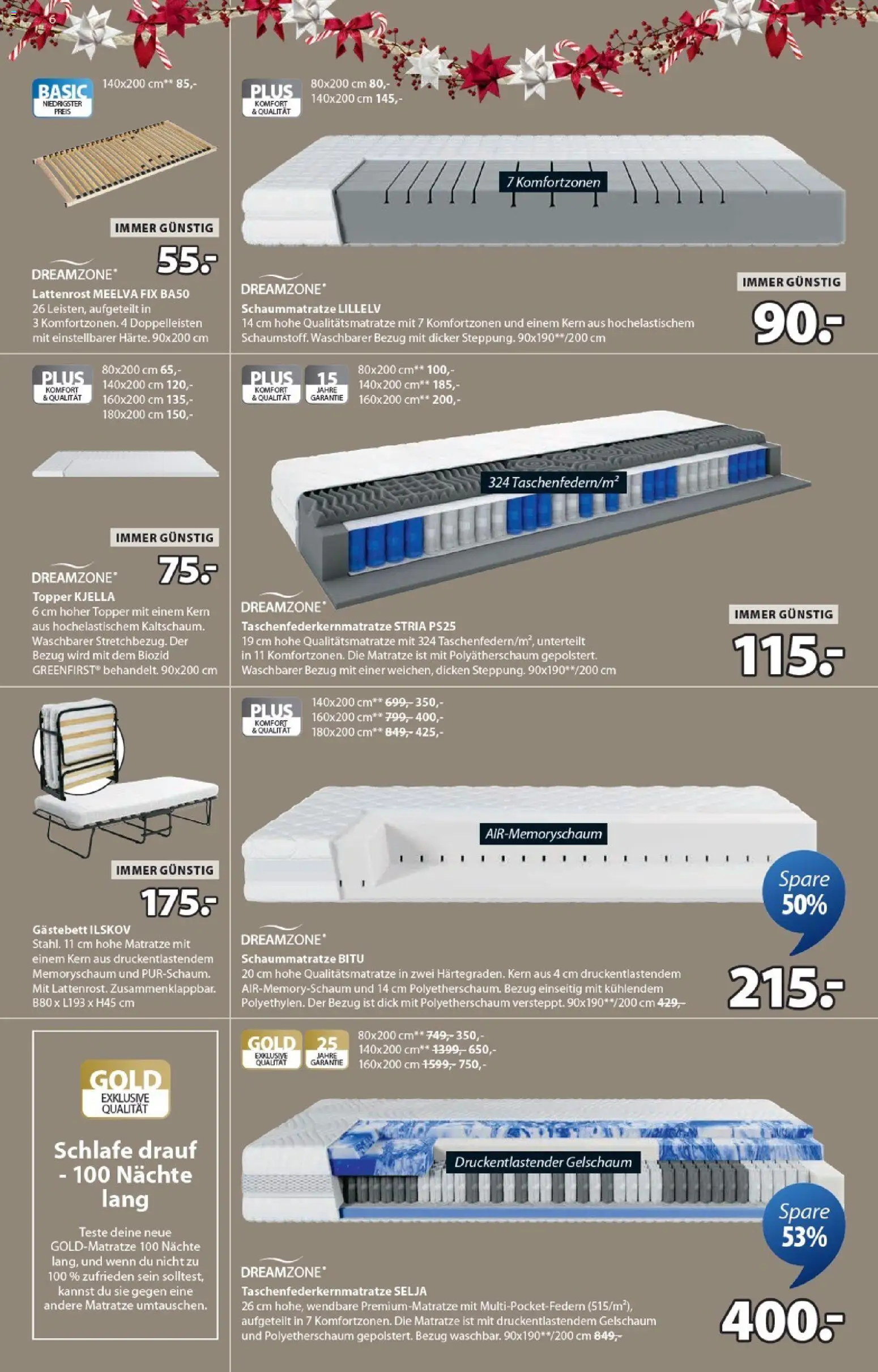 JYSK Angebote gültig ab 01.12.2025 | Seite: 6 | Produkte: Matratze, Lattenrost