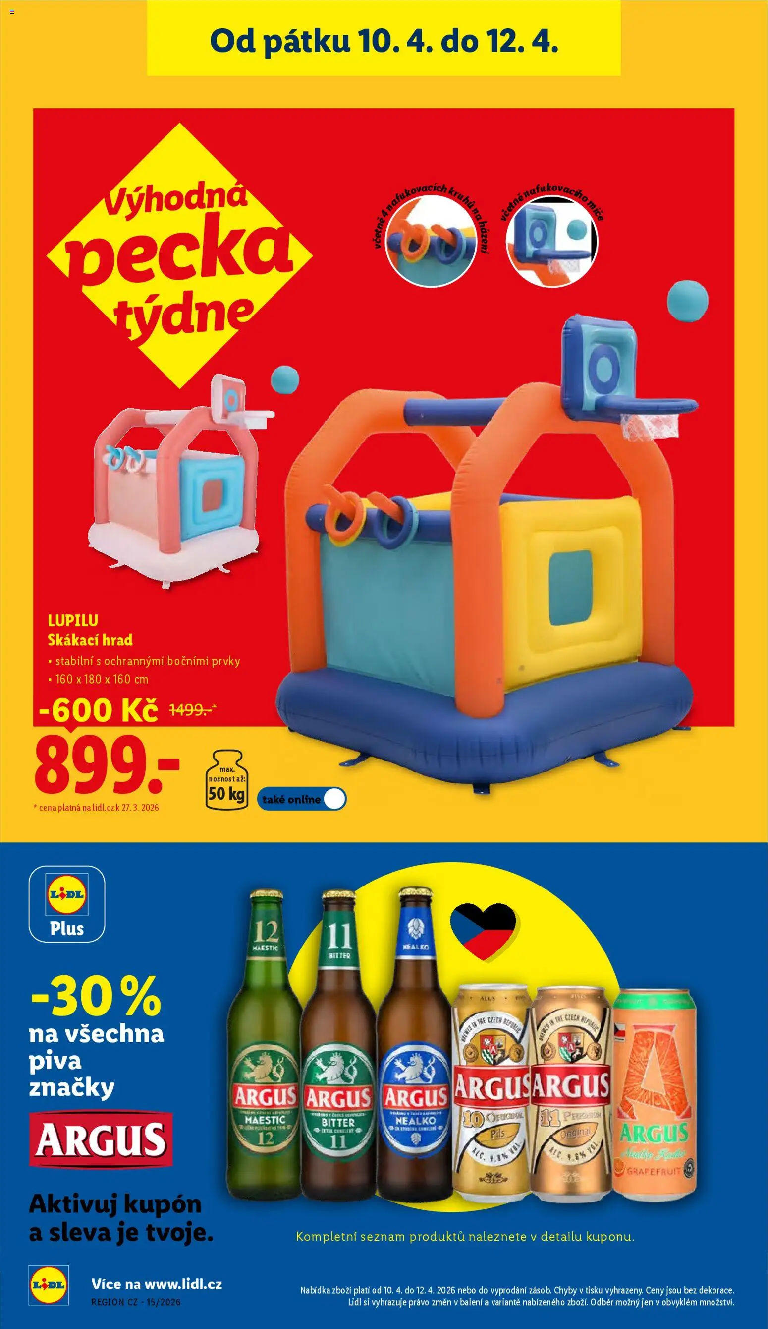 Lidl leták od 09.04.2026 | Strana: 42 | Produkty: Skákací hrad, Argus
