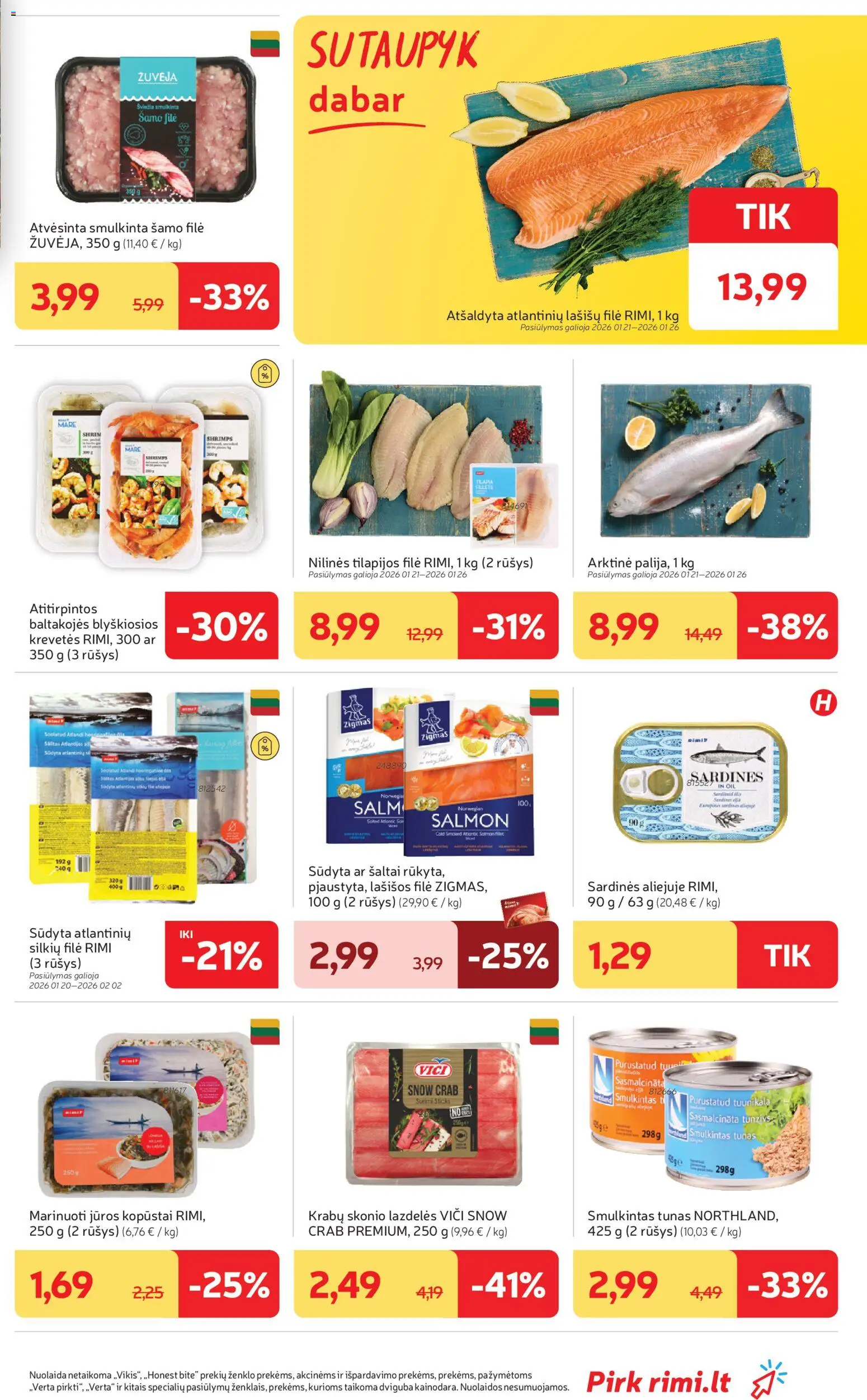 Rimi akcijos nuo 20.01.2026 | Puslapis: 5 | Prekių: Lašišos