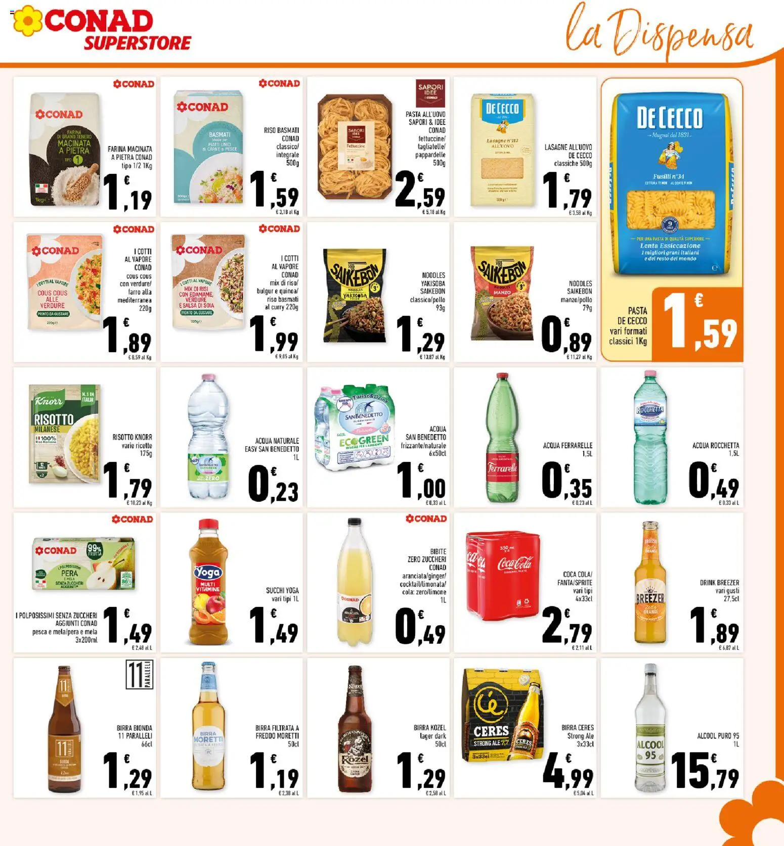 Volantino Conad del 11.03.2026 | Pagina: 23 | Prodotti: Pasta, Ceres, Fusilli, Ferrarelle