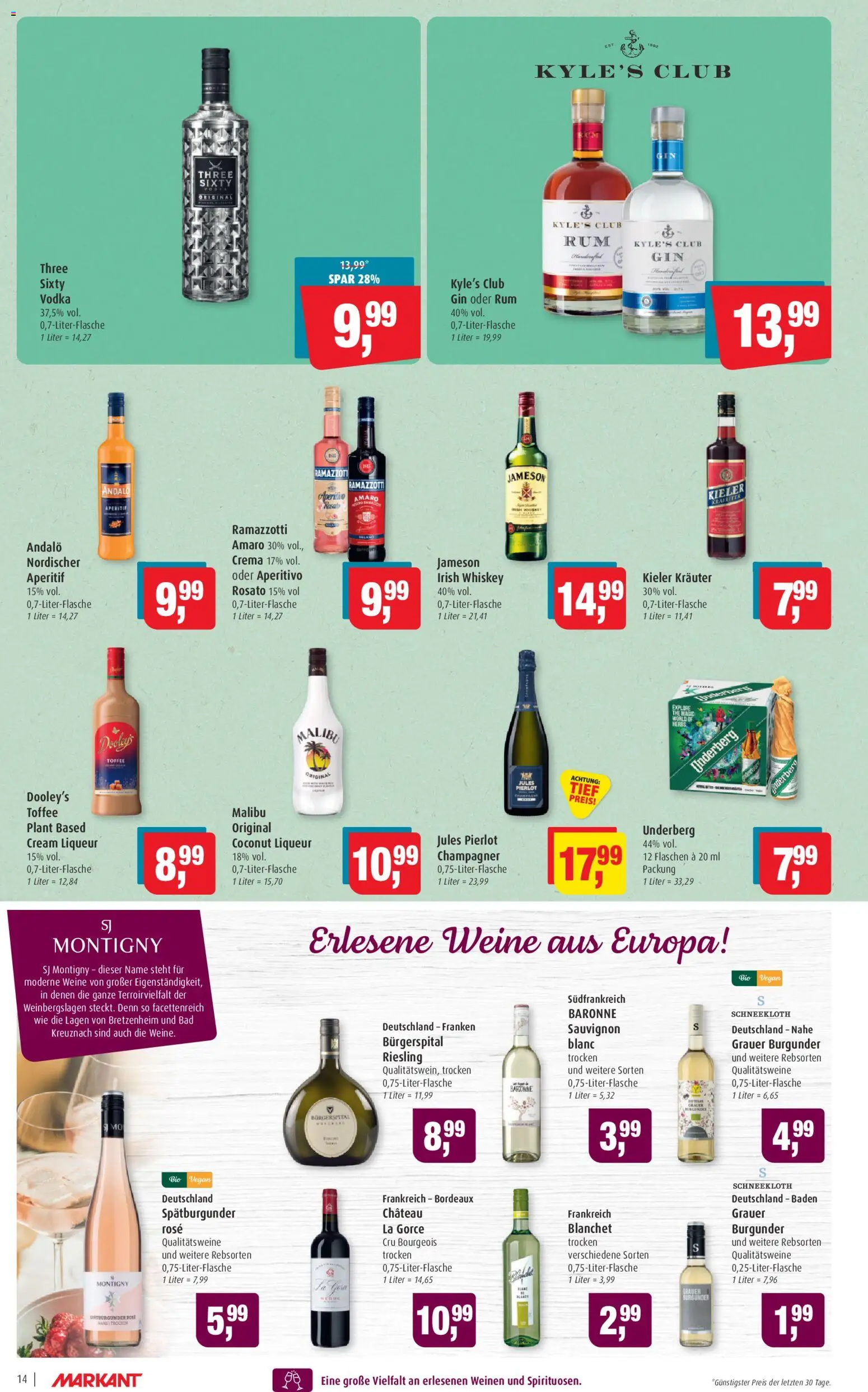 Markant Prospekt 	 – gültig ab 30.03.2026 | Seite: 14 | Produkte: Rum, Gin, Whiskey, Ramazzotti