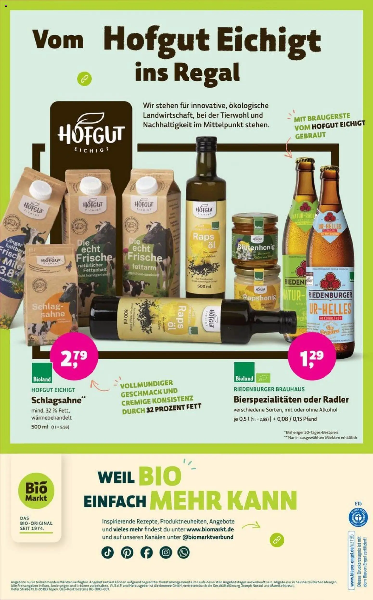 Denns BioMarkt Angebote – gültig ab 14.01.2026 | Seite: 18 | Produkte: Schlagsahne, Regal, Radler, Sahne