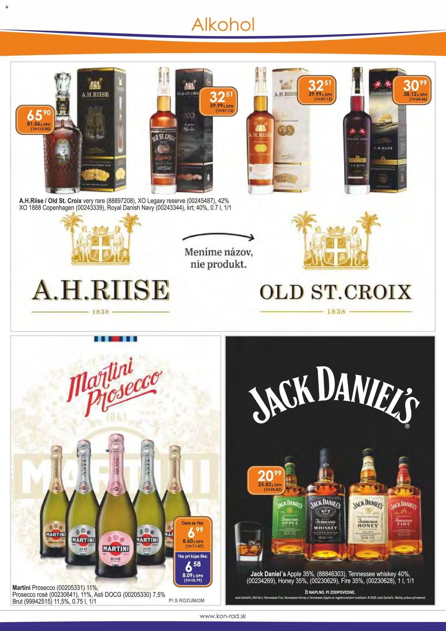 Nové KON - RAD akcie – leták je platný od 01.03.2026 | Strana: 6 | Produkty: Prosecco, Apple, Alkohol, Jack Daniel's
