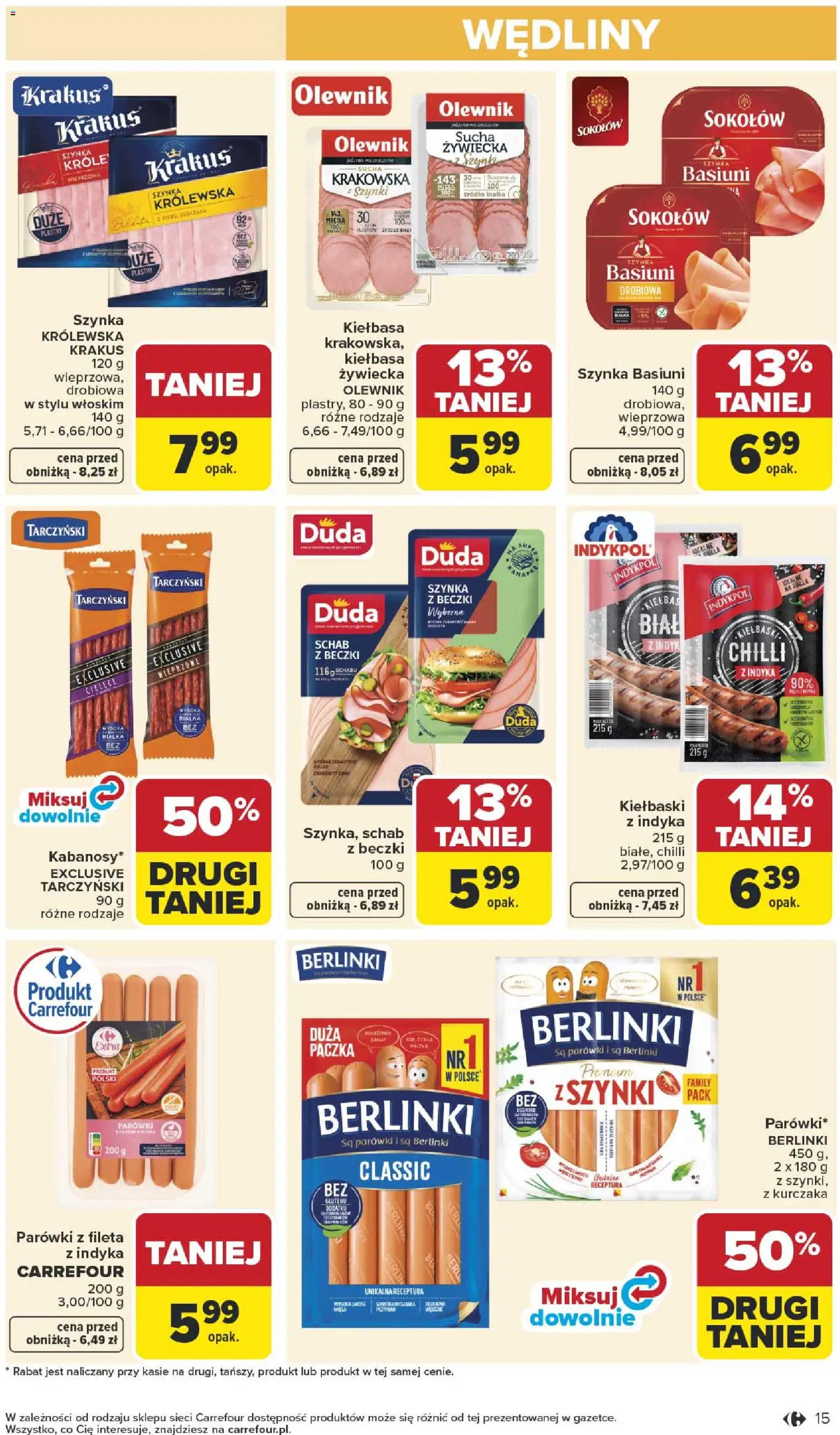 Carrefour gazetka od 27.04.2026 | Strona: 17 | Produkty: Kiełbasa, Schab, Kiełbaski, Wędliny