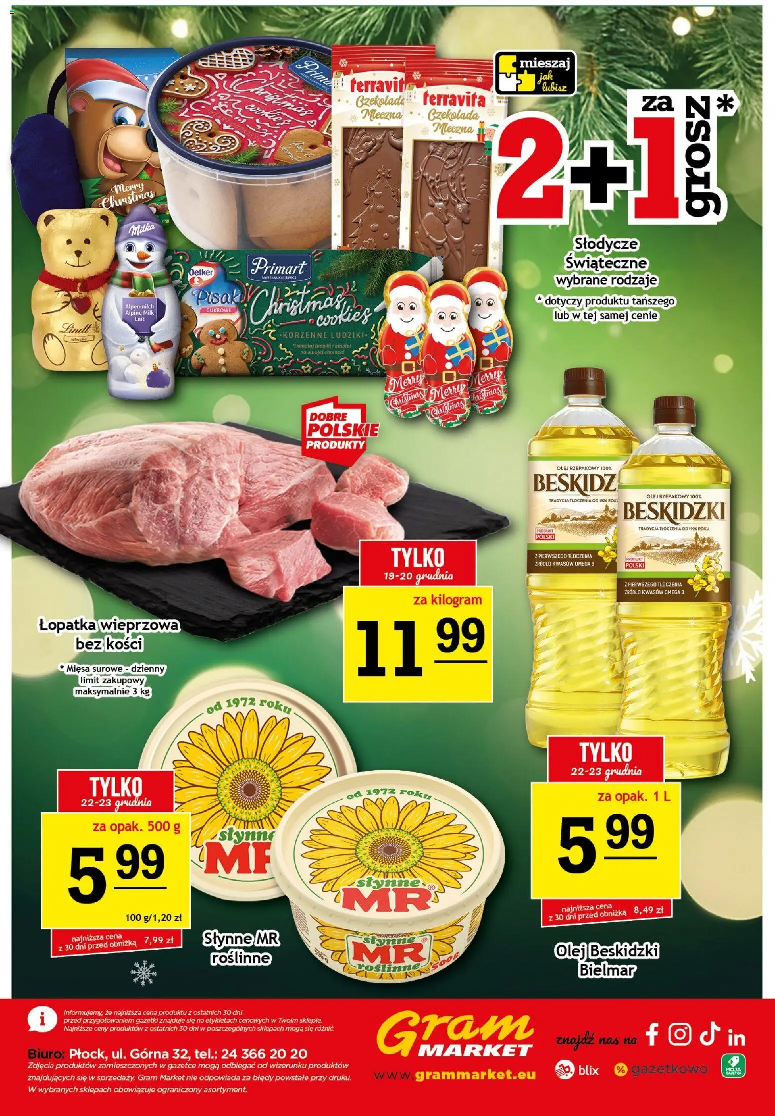Gram Market Gazetka od 17.12.2025 | Strona: 16 | Produkty: Słodycze, Olej rzepakowy, Łopatka wieprzowa, Czekolada
