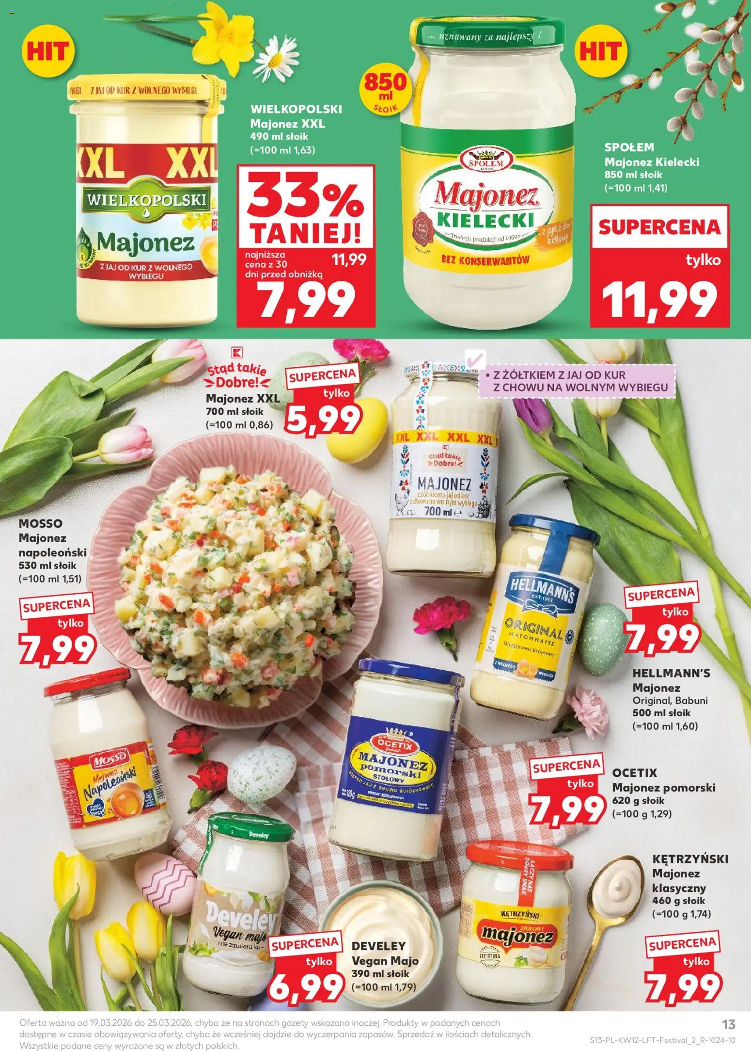 Kaufland Polsko leták od 19.03.2026 | Strana: 13 | Produkty: Vegan, Hellmann's