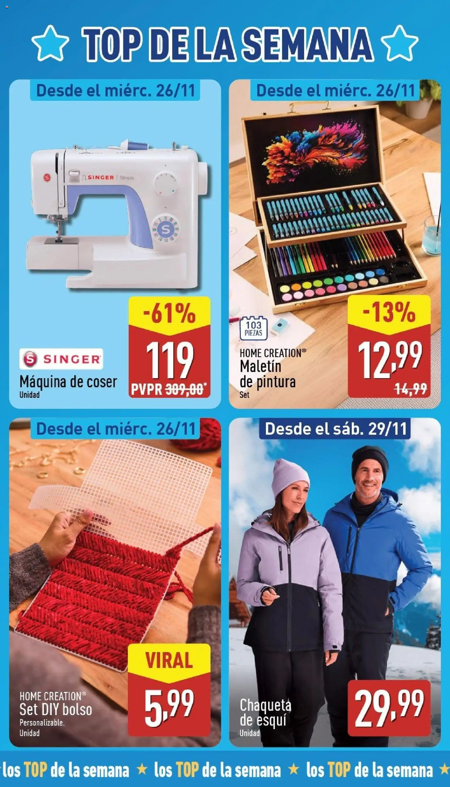 Aldi folleto Península │ válido desde el 24.11.2025 | Página: 3 | Productos: Chaqueta, Bolso, Máquina de coser