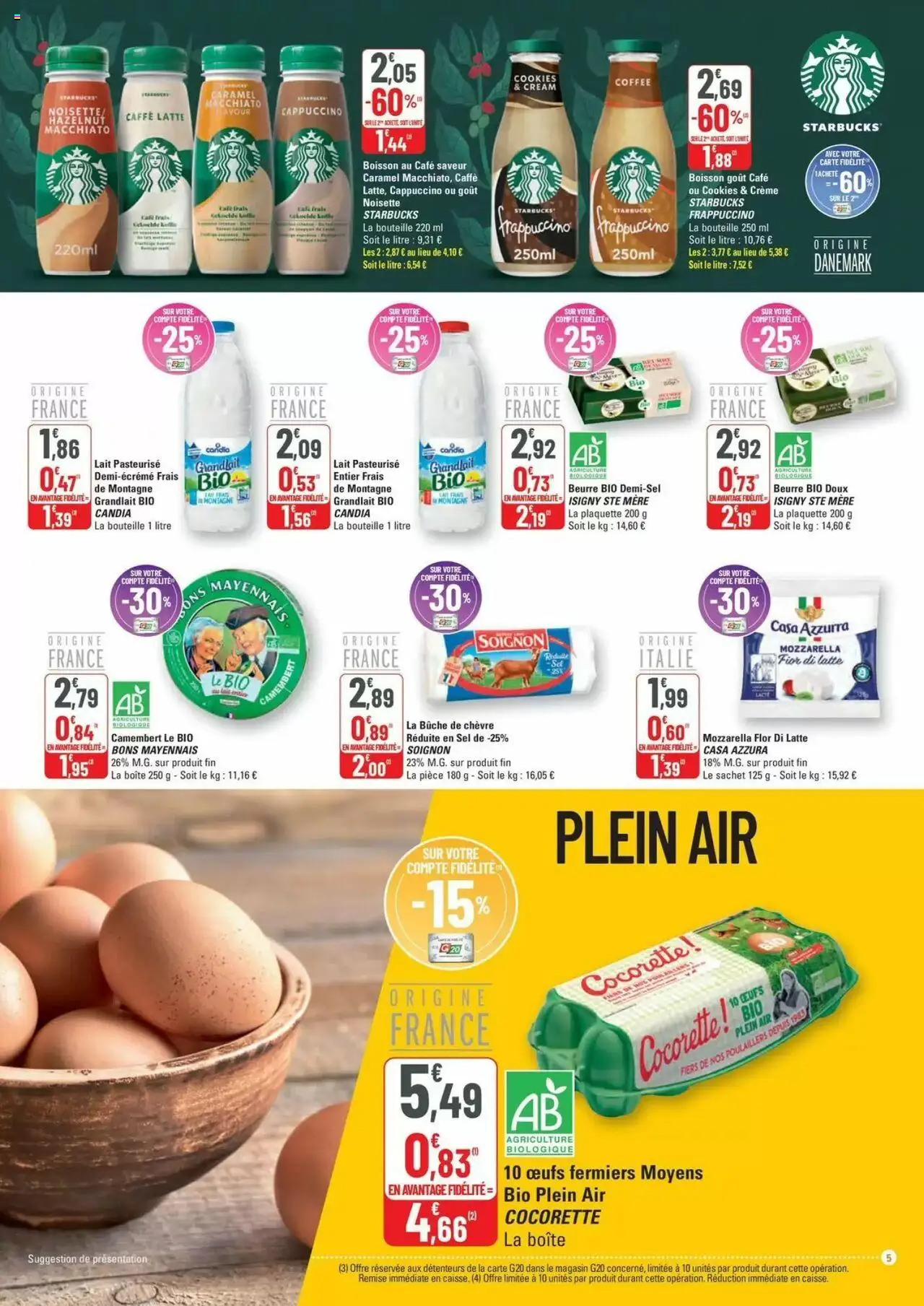  | Page: 5 | Produits: Noisette, Lait, Œufs, Café
