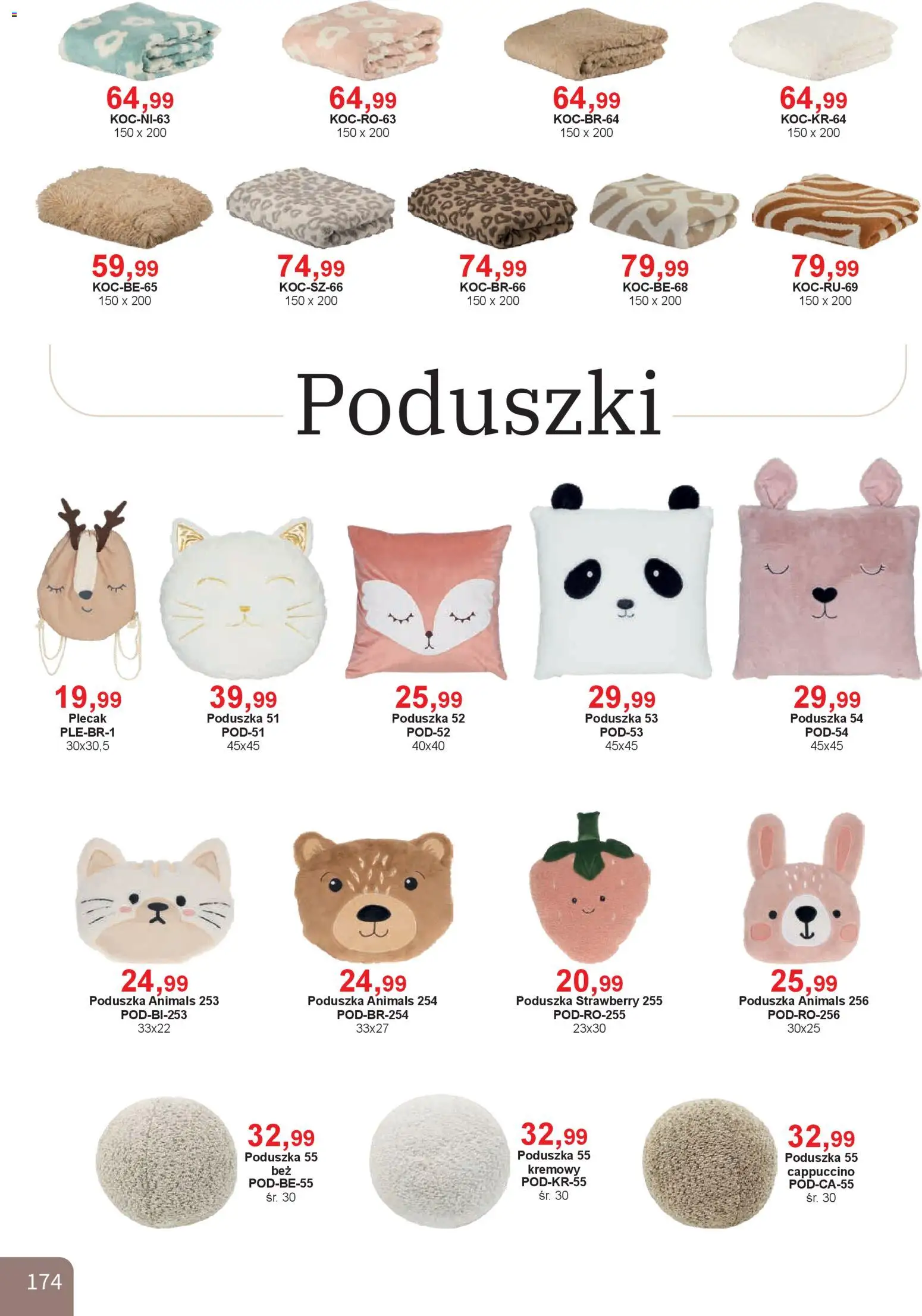 Bodzio Katalog od 01.01.2026 | Strona: 174 | Produkty: Plecak, Cappuccino, Poduszka